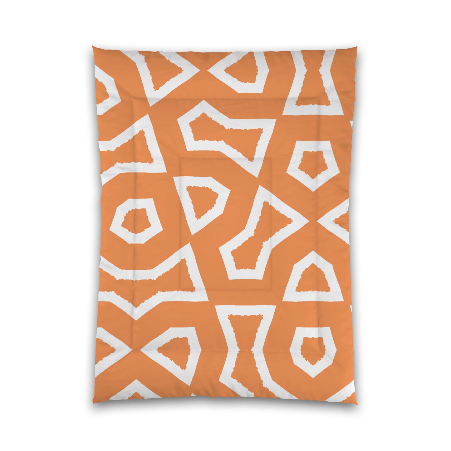 Orange Microfiber Comforter, Bold White Graphic, Queen (width x length) 88 x 88 inches / 224 x 224 cm
