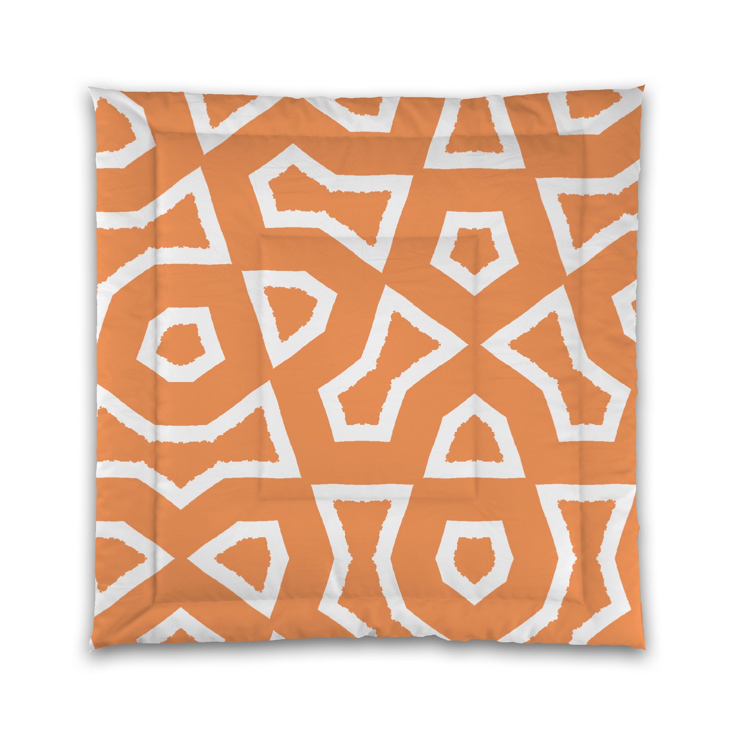 Orange Microfiber Comforter, Bold White Graphic, King (width x length) 104 x 88 inches / 264 x 224 cm