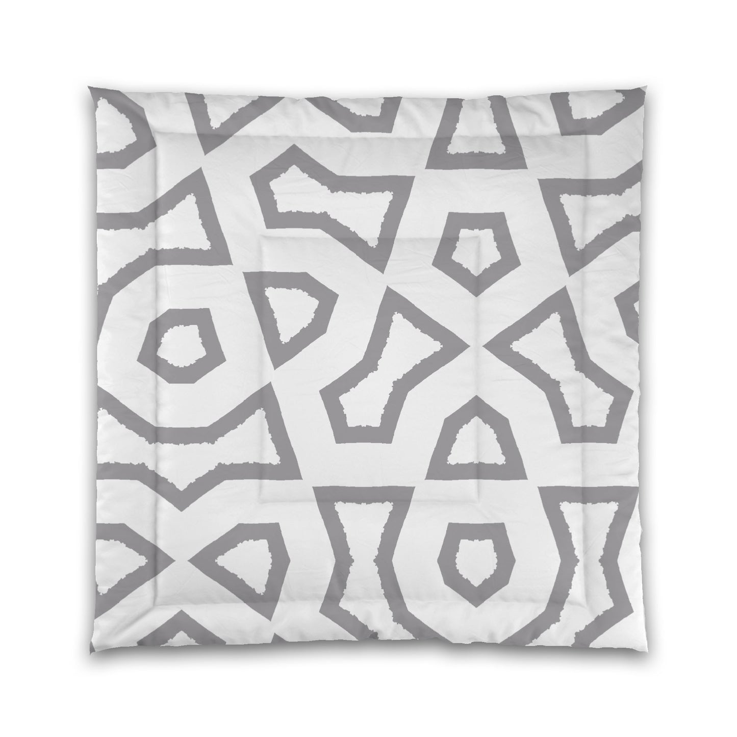 White Microfiber Comforter, Bold Grey Graphic, King (width x length) 104 x 88 inches / 264 x 224 cm