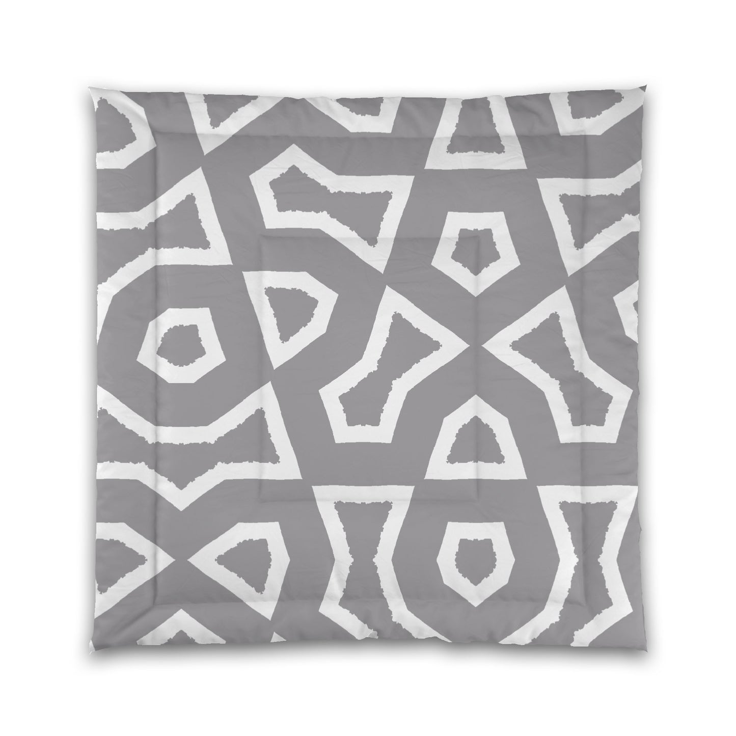 Grey Microfiber Comforter, Bold White Graphic, King (width x length) 104 x 88 inches / 264 x 224 cm