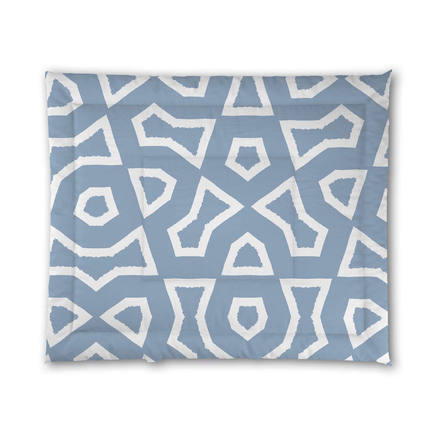 Blue Microfiber Comforter, Bold White Graphic, King (width x length) 104 x 88 inches / 264 x 224 cm