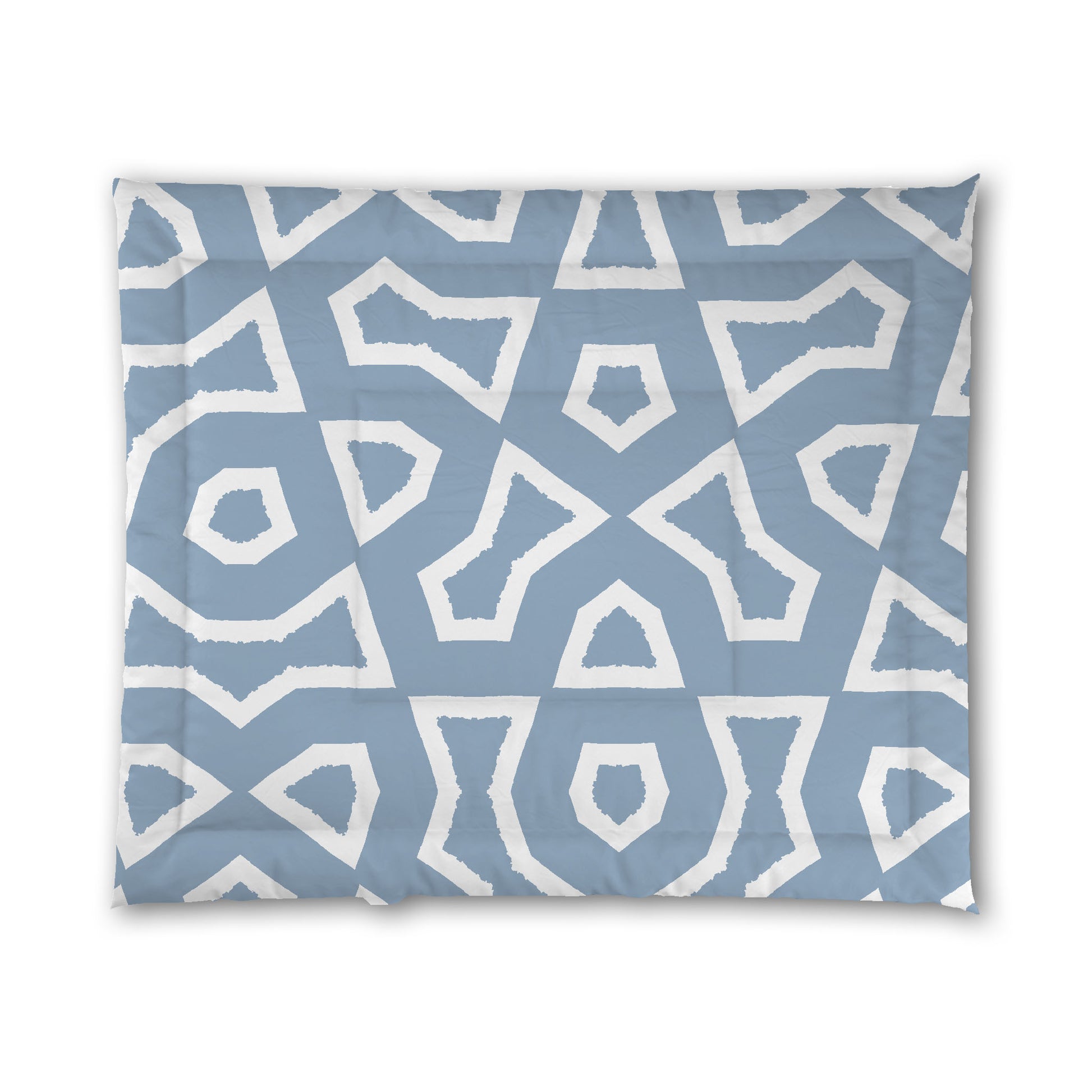 Blue Microfiber Comforter, Bold White Graphic, King (width x length) 104 x 88 inches / 264 x 224 cm