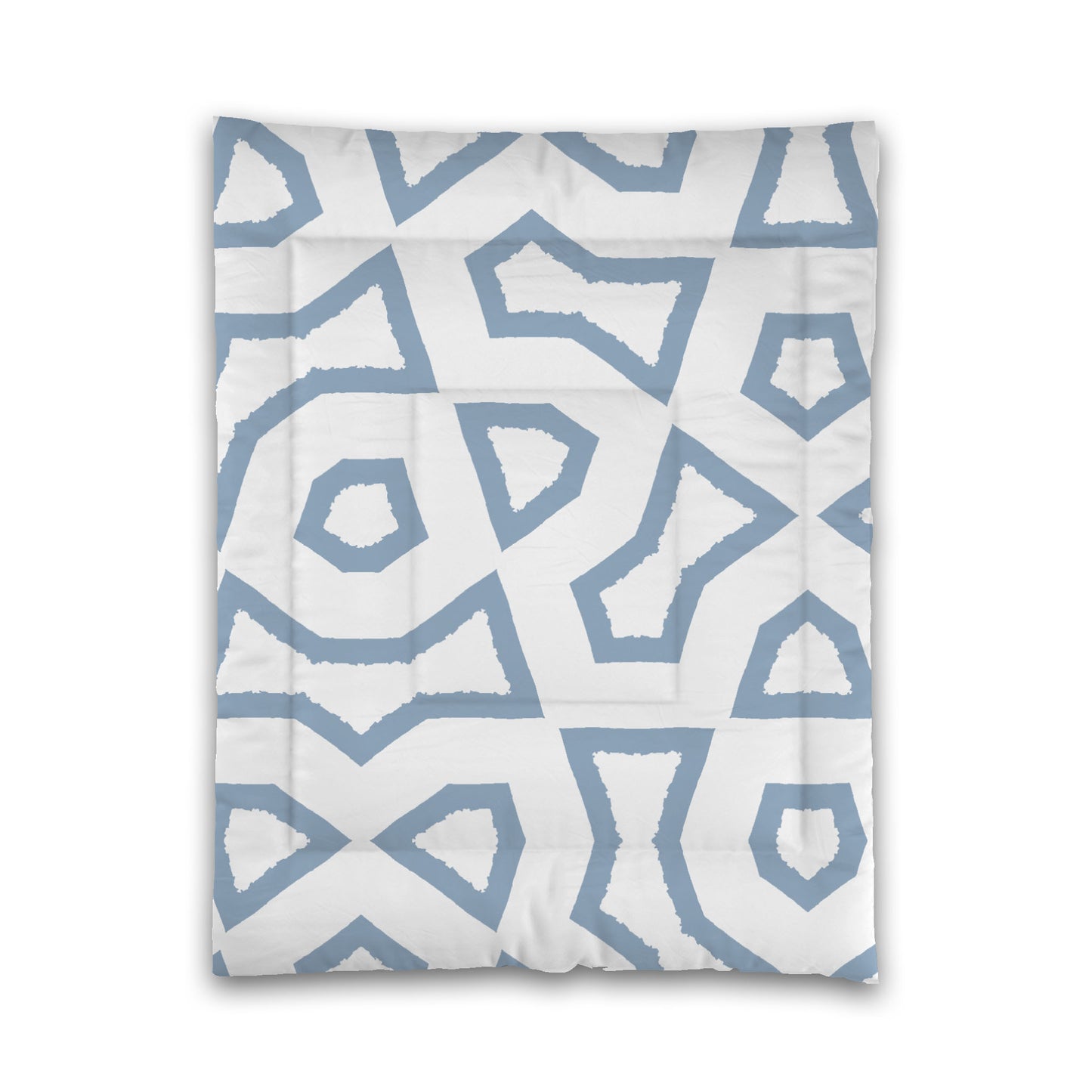 White Microfiber Comforter, Bold Blue Graphic, Twin (width x length) 68 x 88 inches / 173 x 224 cm