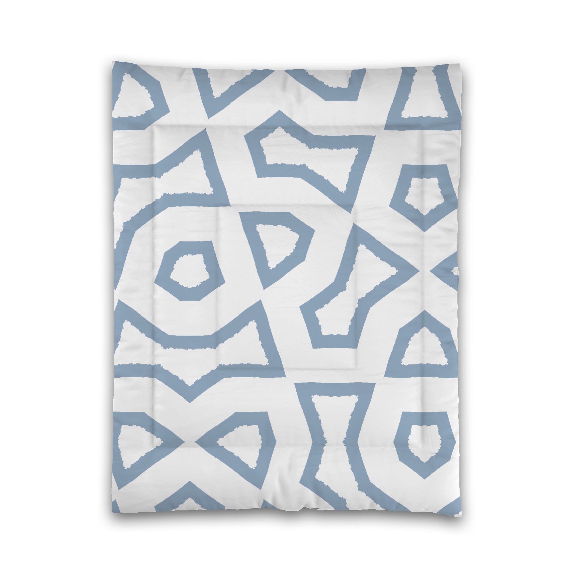 White Microfiber Comforter, Bold Blue Graphic, Twin (width x length) 68 x 88 inches / 173 x 224 cm