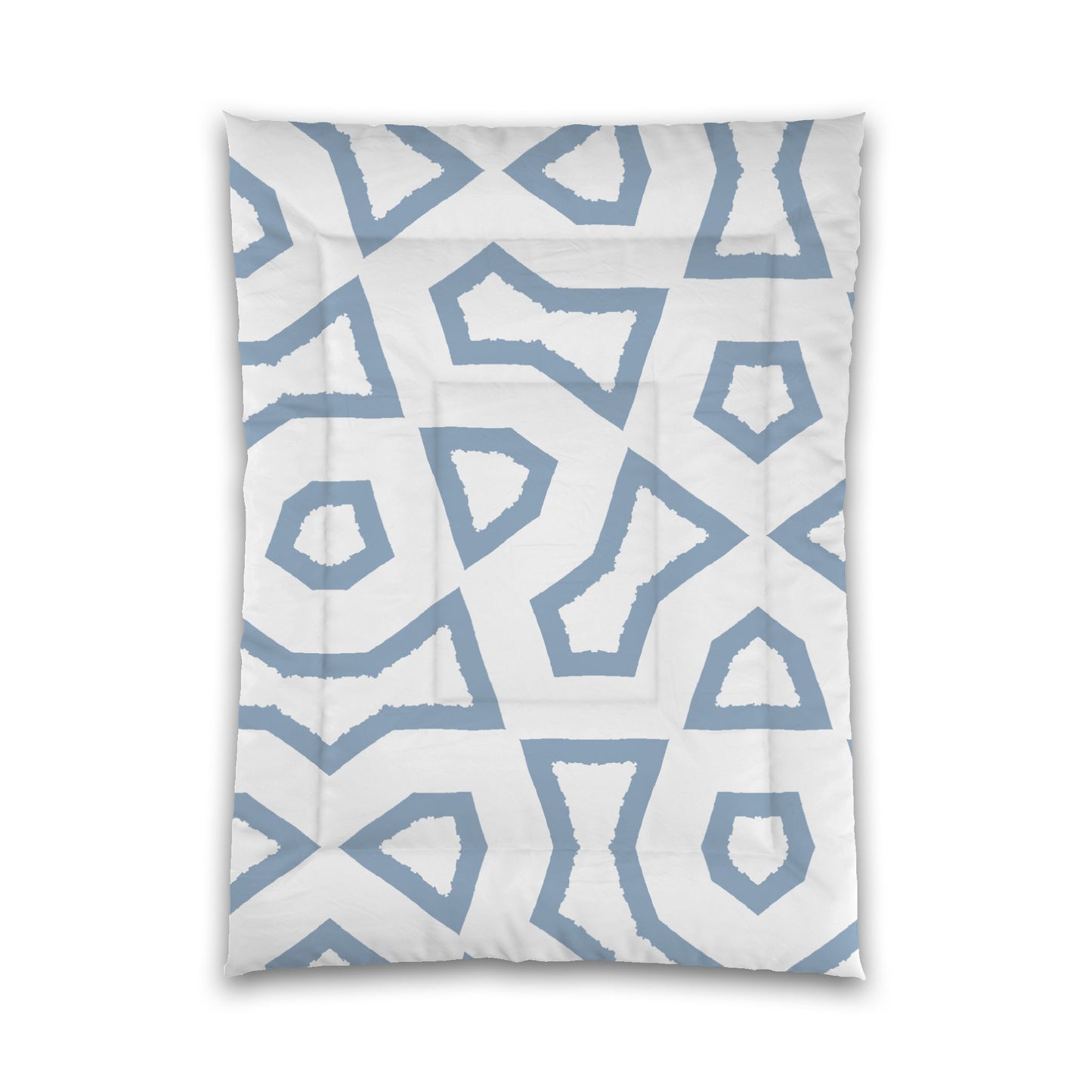 White Microfiber Comforter, Bold Blue Graphic, Queen (width x length) 88 x 88 inches / 224 x 224 cm