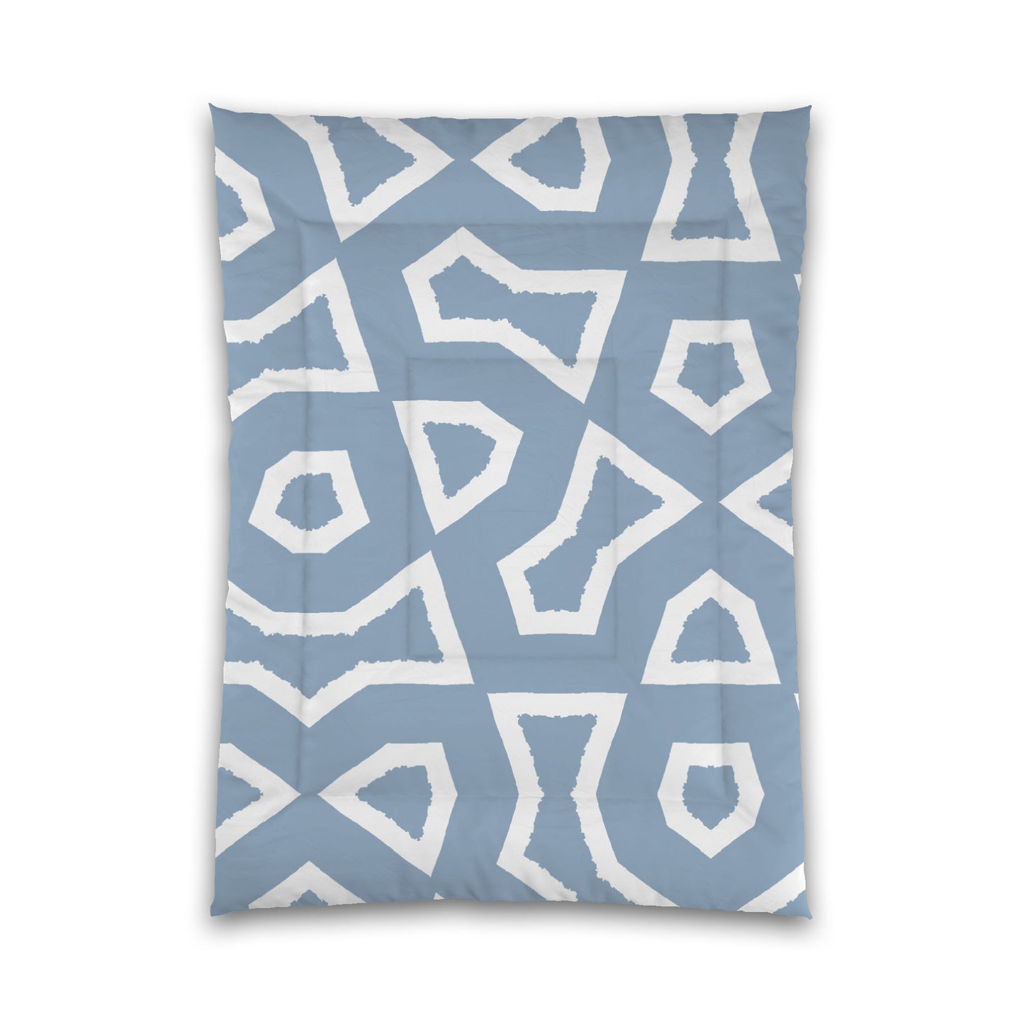 Blue Microfiber Comforter, Bold White Graphic, Queen (width x length) 88 x 88 inches / 224 x 224 cm