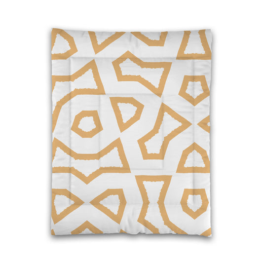 White Microfiber Comforter, Bold Pale Orange Graphic, Twin (width x length) 68 x 88 inches / 173 x 224 cm