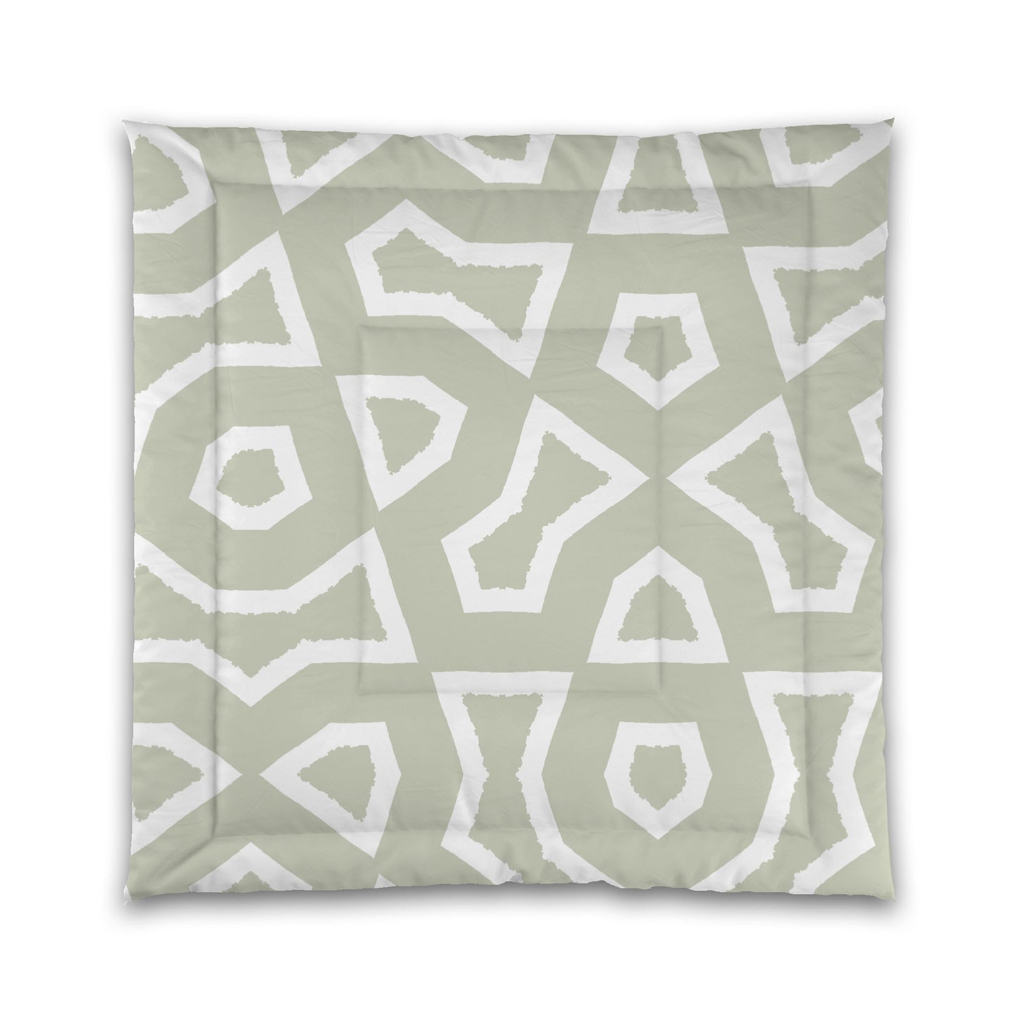 Pale Green Microfiber Comforter, Bold White Graphic, King (width x length) 104 x 88 inches / 264 x 224 cm