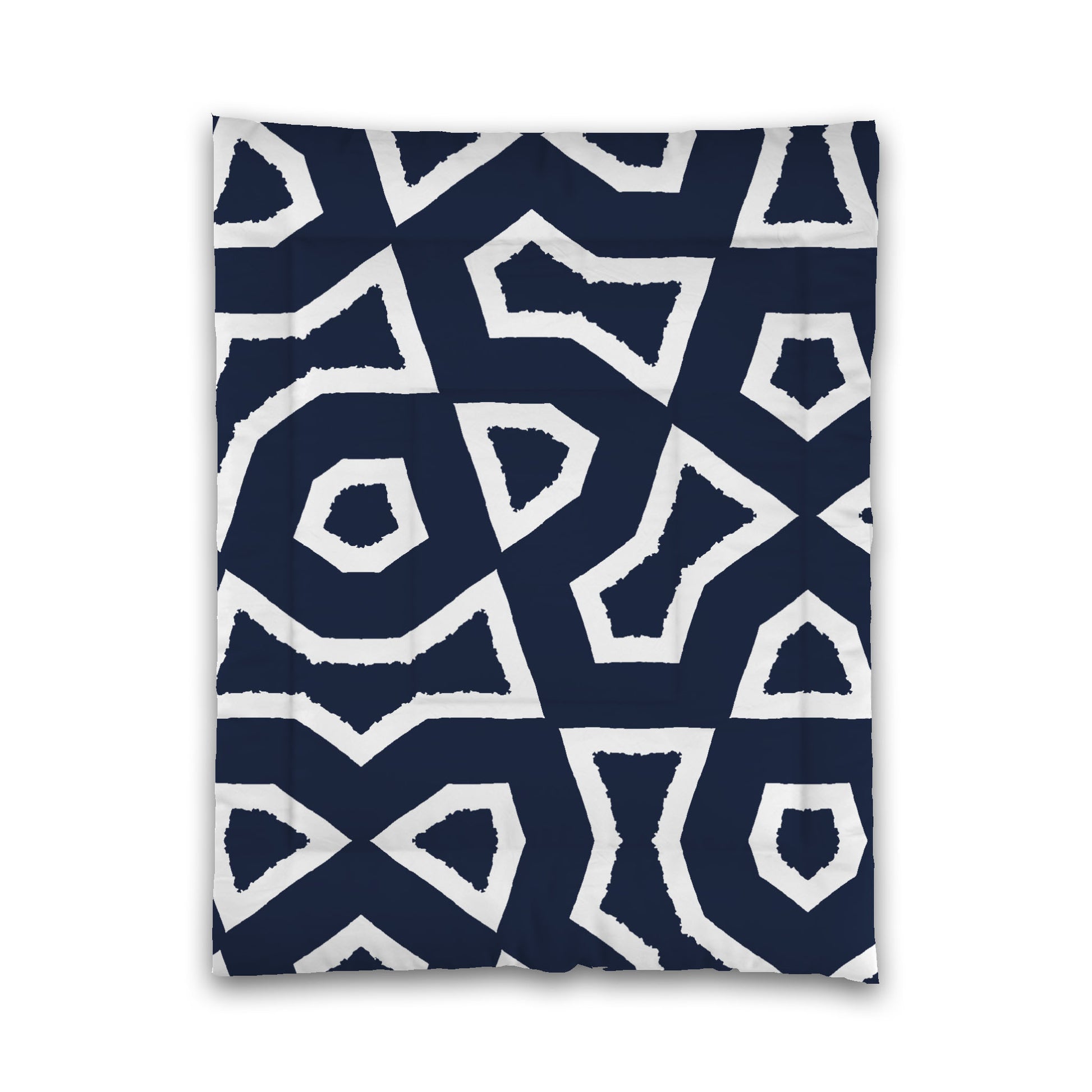 Navy Blue Microfiber Comforter, Bold White Graphic, Twin (width x length) 68 x 88 inches / 173 x 224 cm