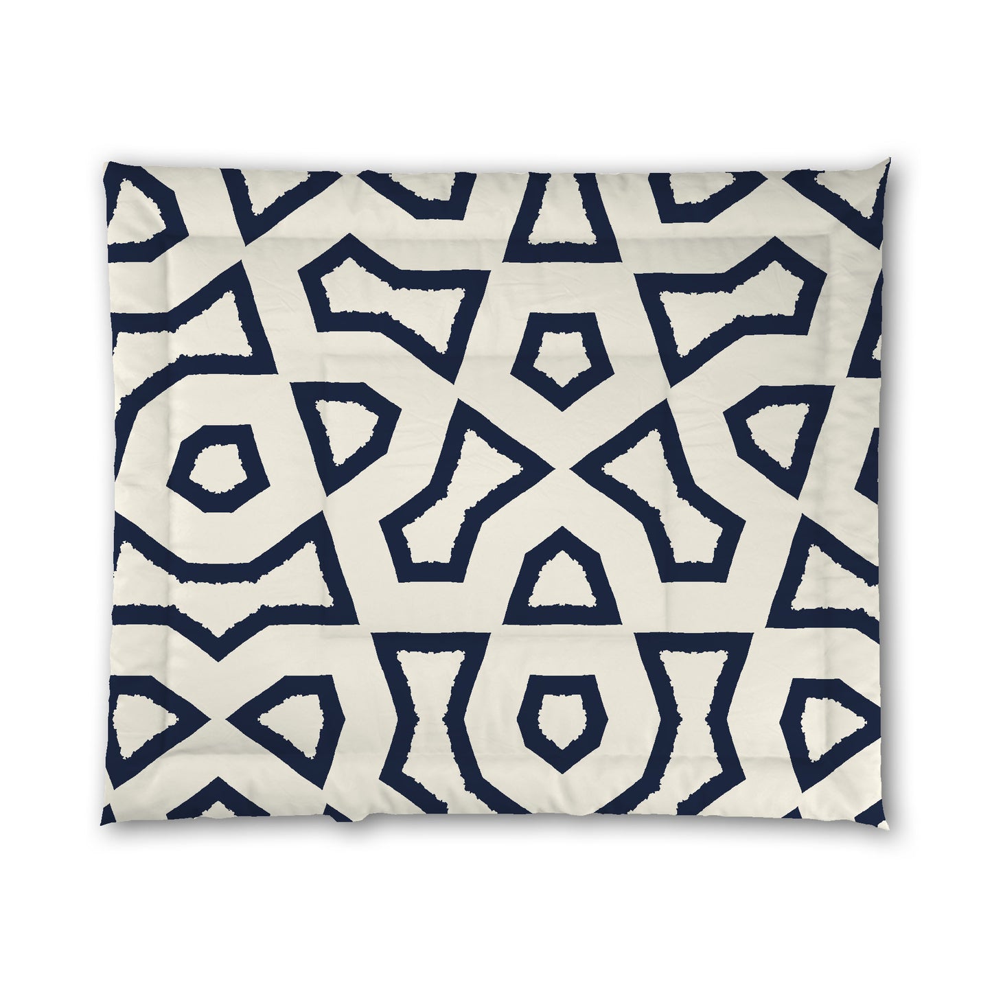 Pale Cream Microfibre Comforter, Bold Navy Blue Graphic, King (width x length) 104 x 88 inches / 264 x 224 cm