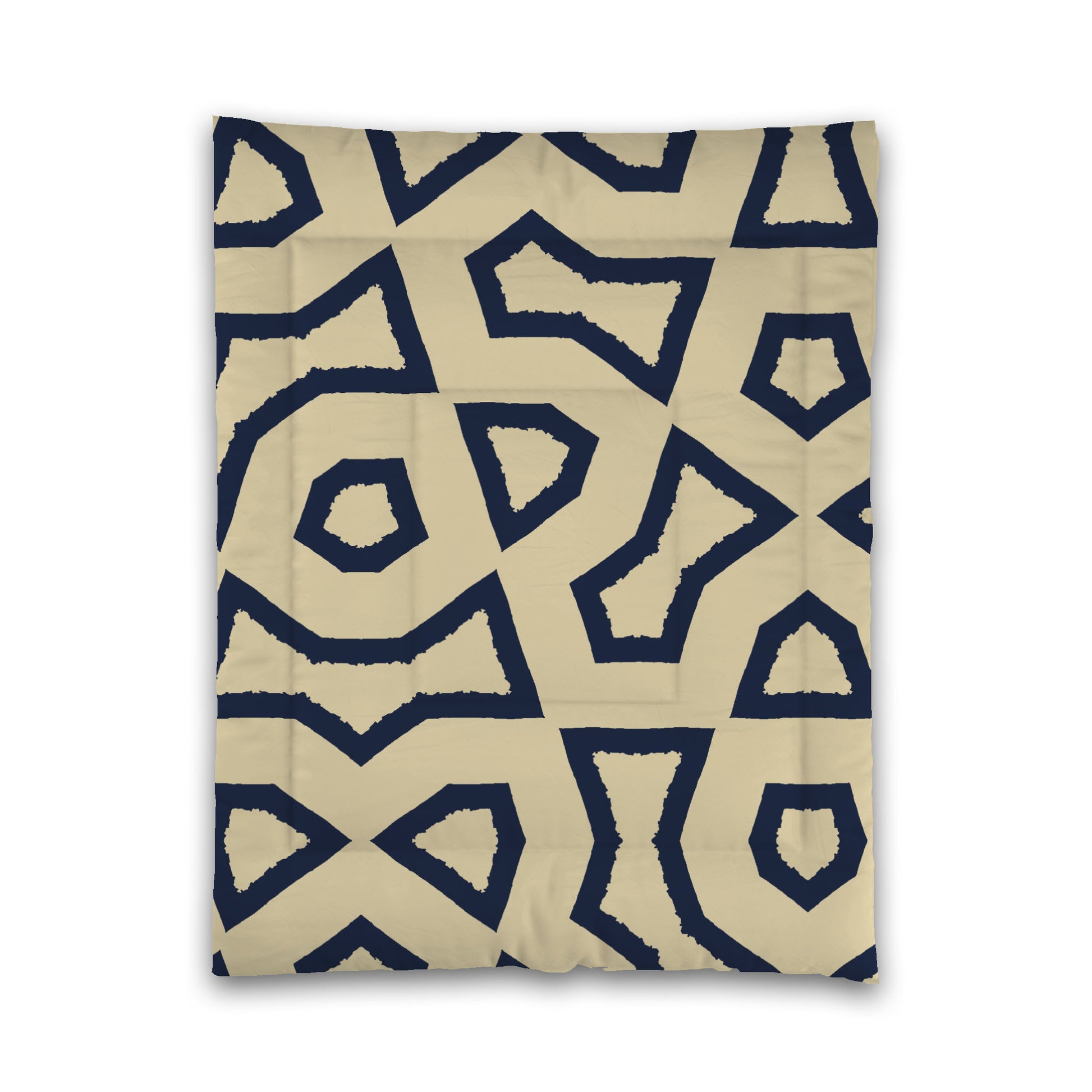 Desert Sand Microfibre Comforter, Bold Navy Blue Graphic, Twin (width x length) 68 x 88 inches / 173 x 224 cm