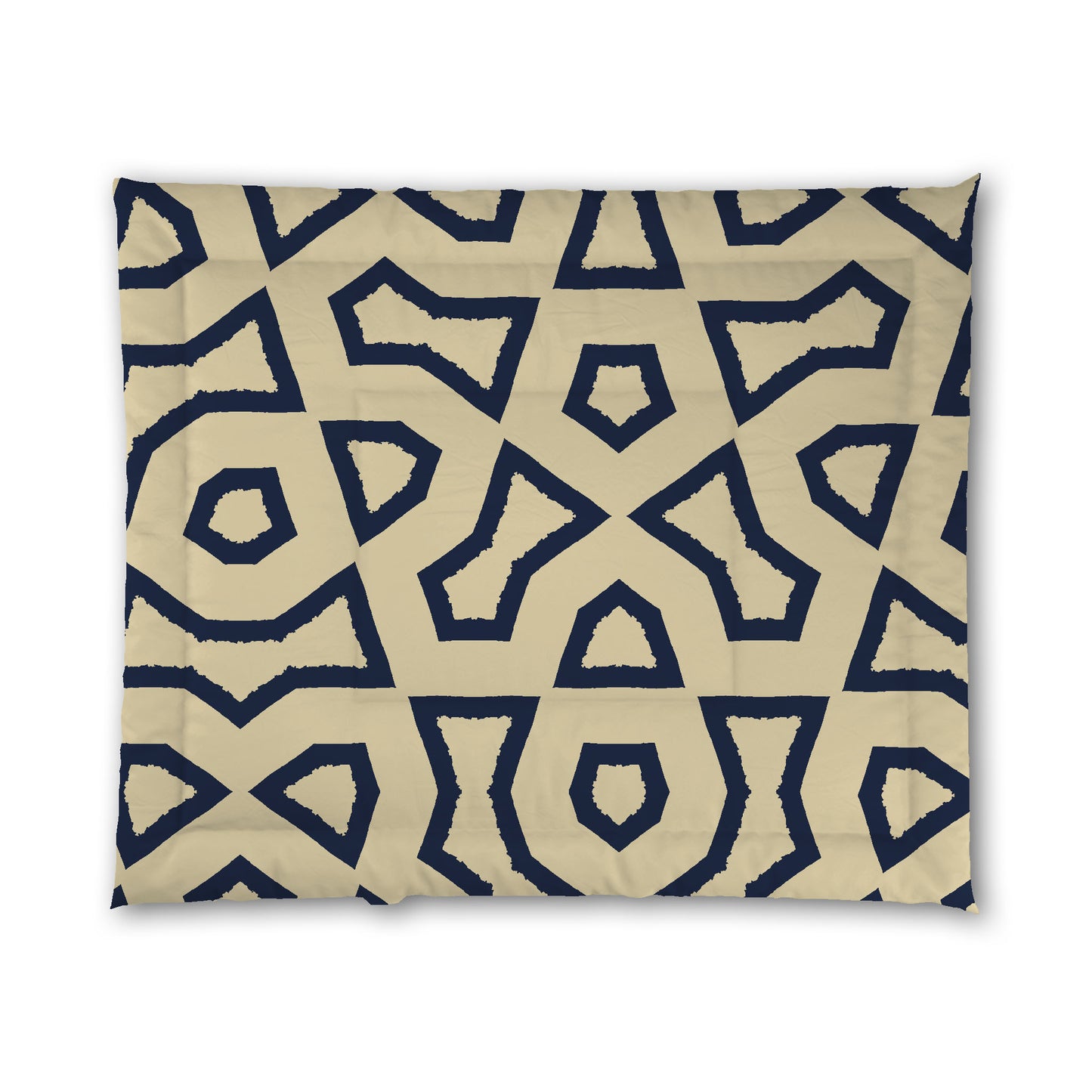 Desert Sand Microfibre Comforter, Bold Navy Blue Graphic, King (width x length) 104 x 88 inches / 264 x 224 cm