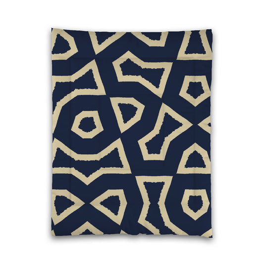 Navy Blue Microfiber Comforter, Bold Desert Sand Graphic, Twin (width x length) 68 x 88 inches / 173 x 224 cm
