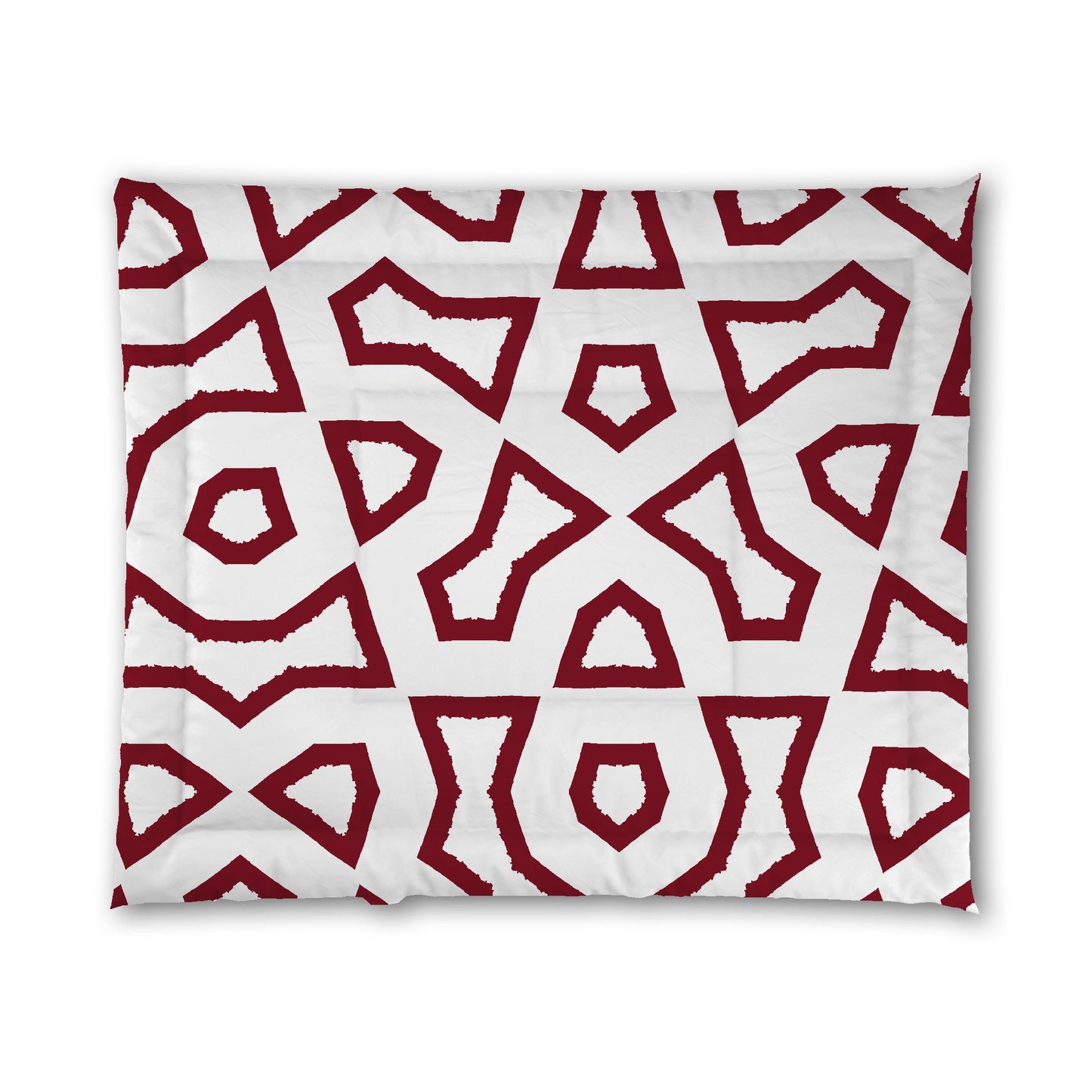 White Microfiber Comforter, Bold Burgundy Red Graphic, King (width x length) 104 x 88 inches / 264 x 224 cm
