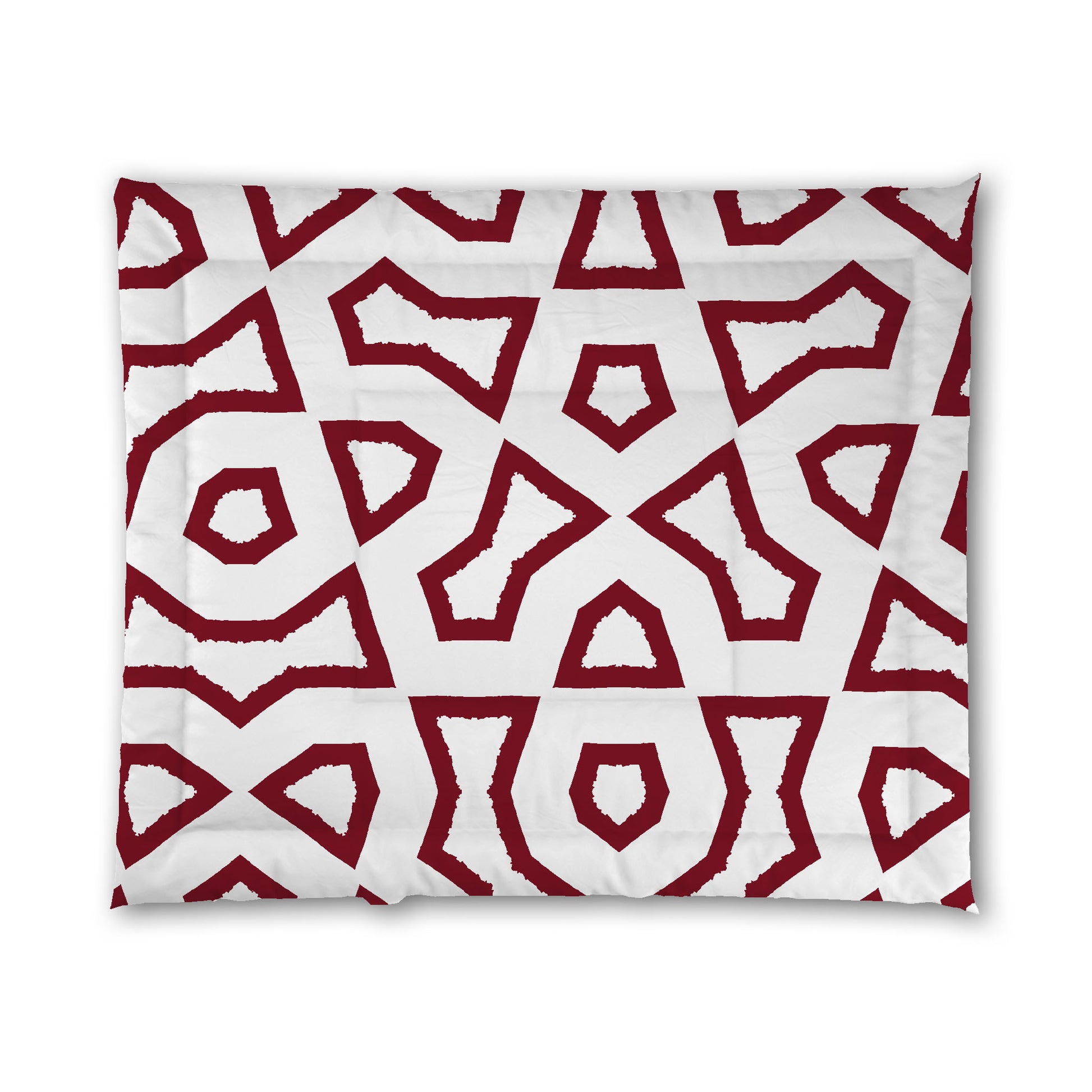 White Microfiber Comforter, Bold Burgundy Red Graphic, King (width x length) 104 x 88 inches / 264 x 224 cm