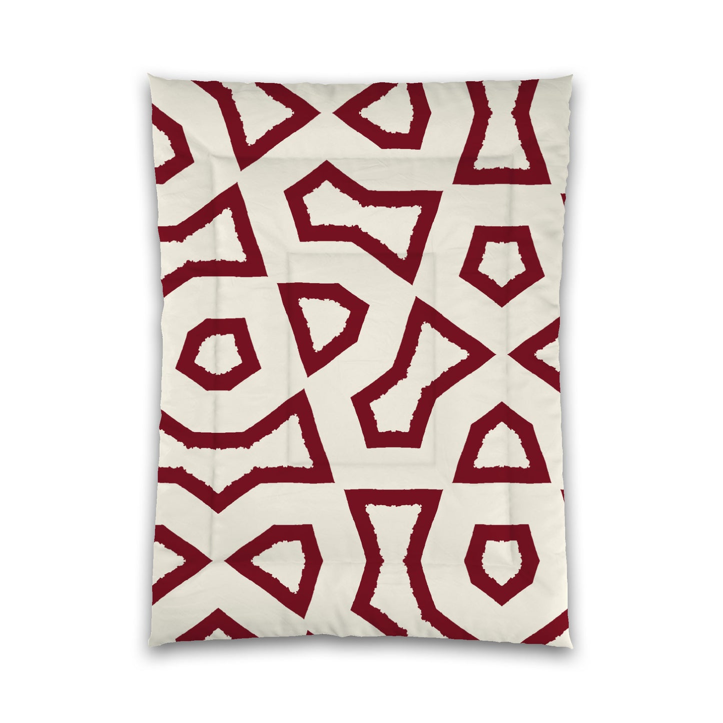 Pale Cream Microfibre Comforter, Bold Burgundy Red Graphic, Twin XL (width x length) 68 x 92 inches /  173 x 234 cm