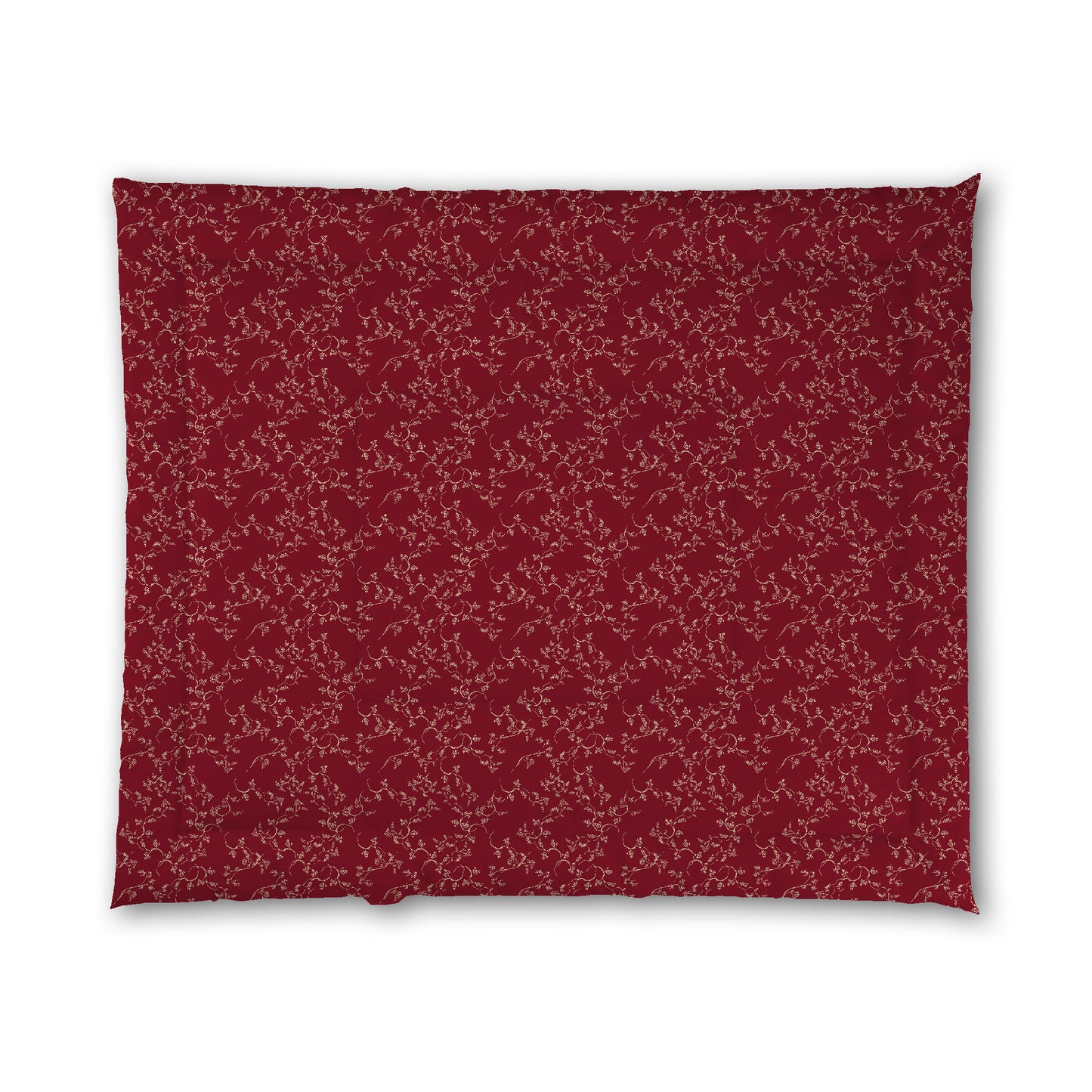 Burgundy Red Microfiber Comforter, Desert Sand Hand-painted Vine Print, King (width x length) 104 x 88 inches / 264 x 224 cm