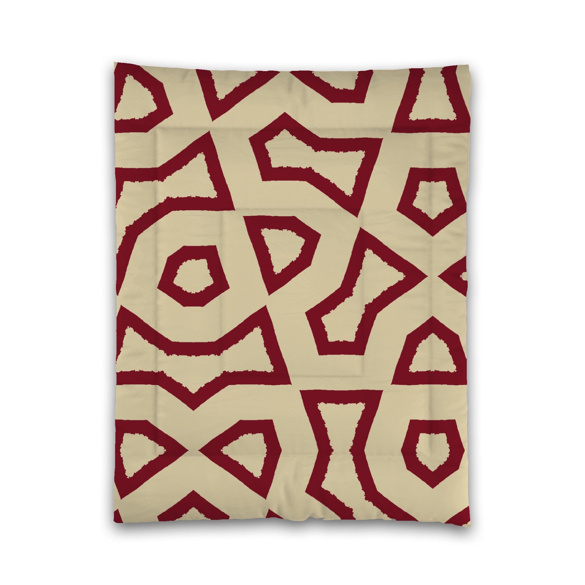 Desert Sand Microfibre Comforter, Bold Burgundy Red Graphic, Twin (width x length) 68 x 88 inches / 173 x 224 cm