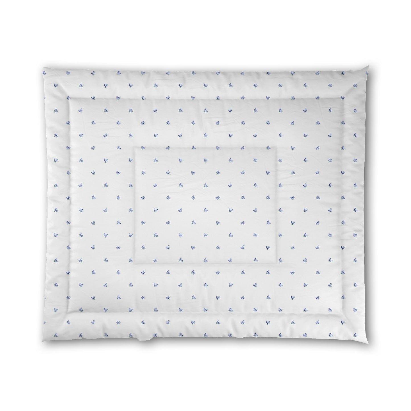 White Microfiber Comforter, Small Purple Floral Pattern | MFCO-1306