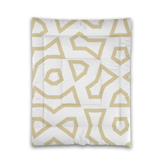 White Microfiber Comforter, Bold Desert Sand Graphic, Twin (width x length) 68 x 88 inches / 173 x 224 cm
