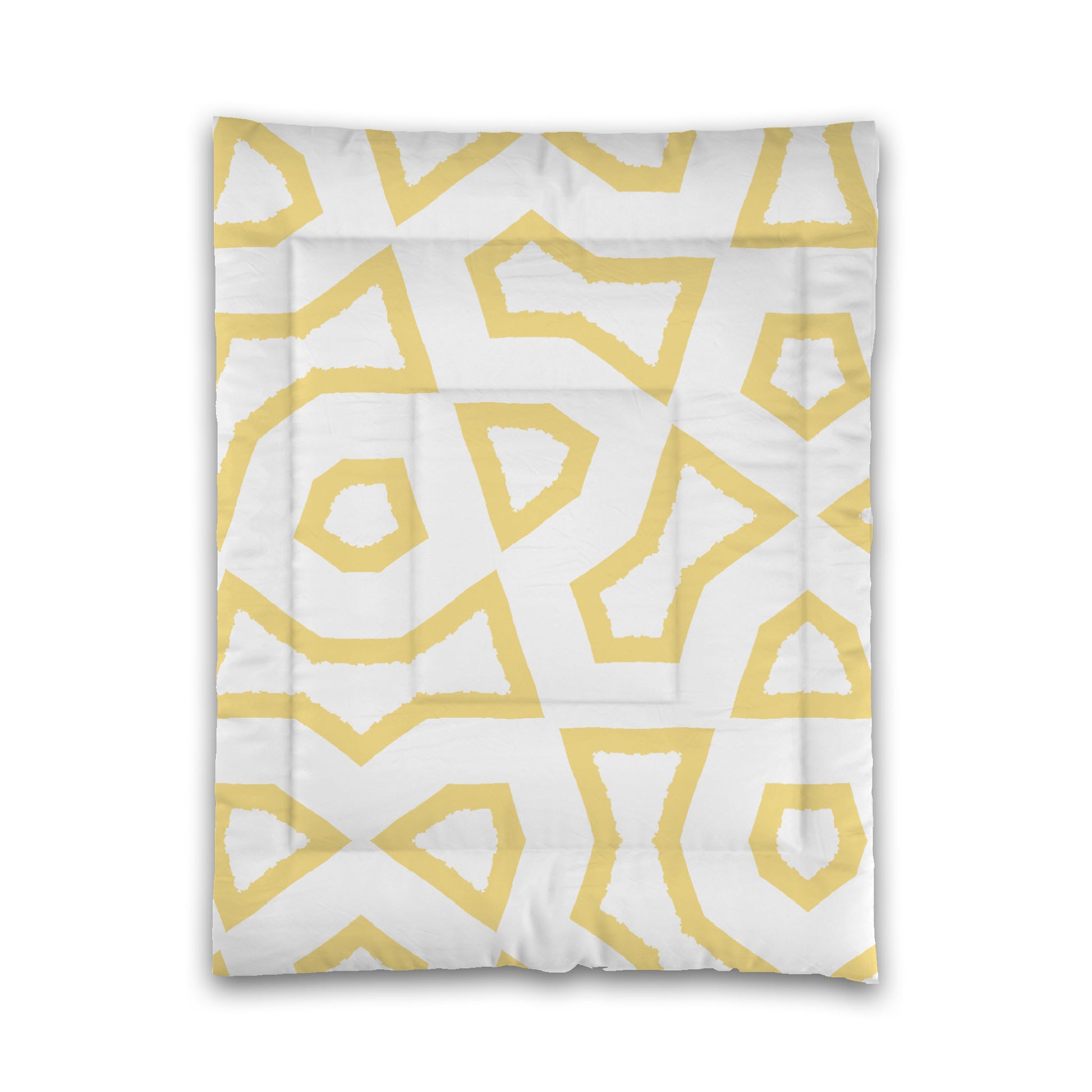 White Microfiber Comforter, Bold Yellow Graphic, Twin (width x length) 68 x 88 inches / 173 x 224 cm