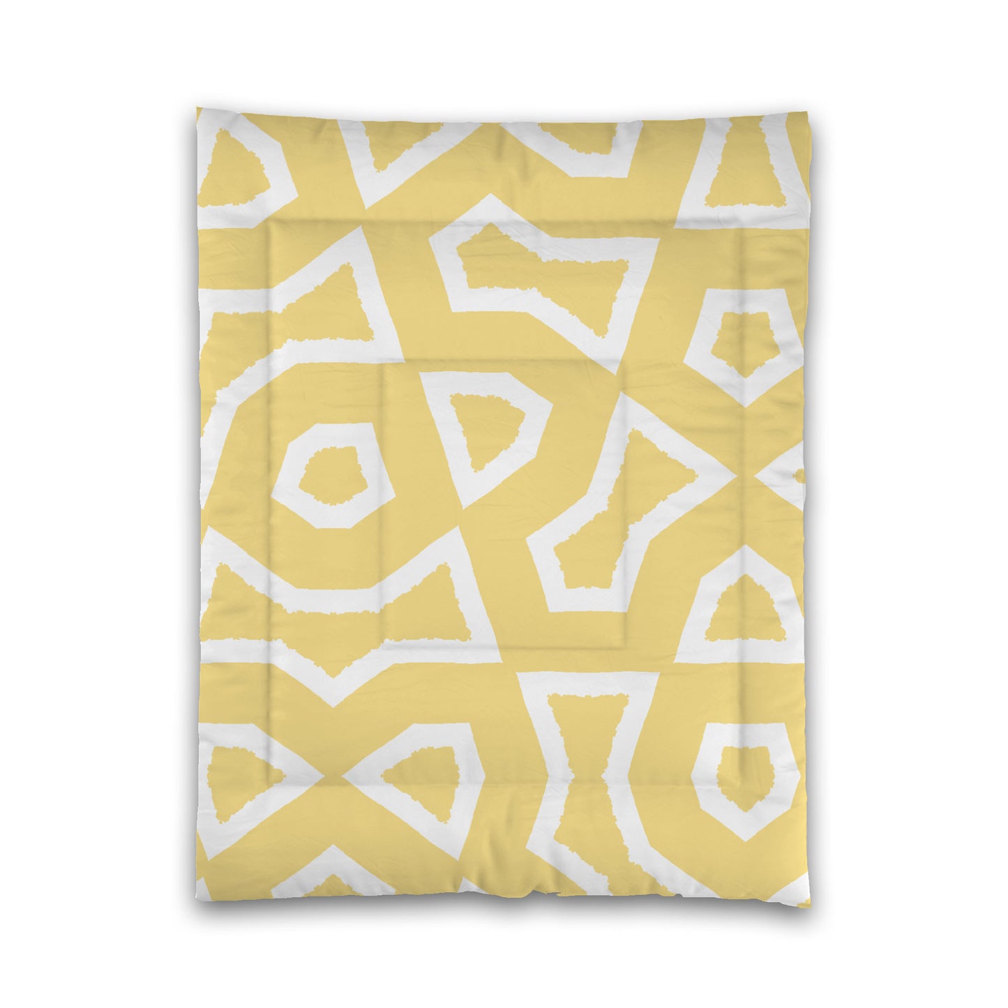 Yellow Microfiber Comforter, Bold White Graphic, Twin (width x length) 68 x 88 inches / 173 x 224 cm