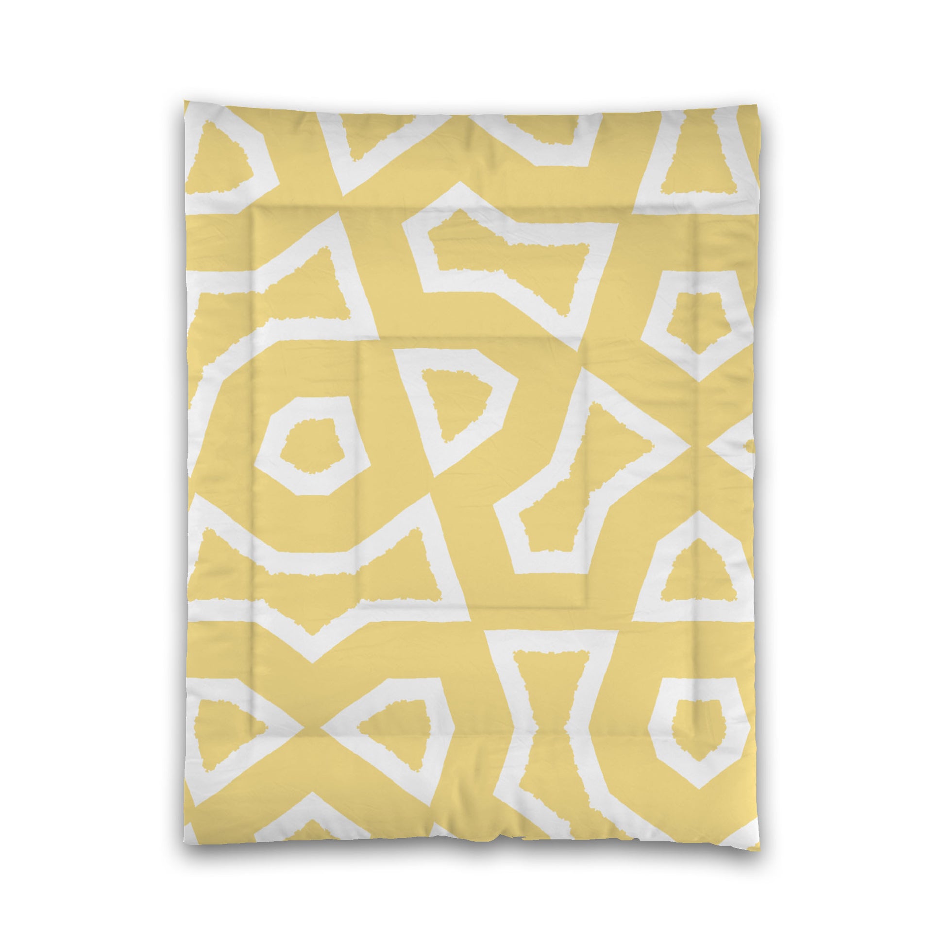 Yellow Microfiber Comforter, Bold White Graphic, Twin (width x length) 68 x 88 inches / 173 x 224 cm