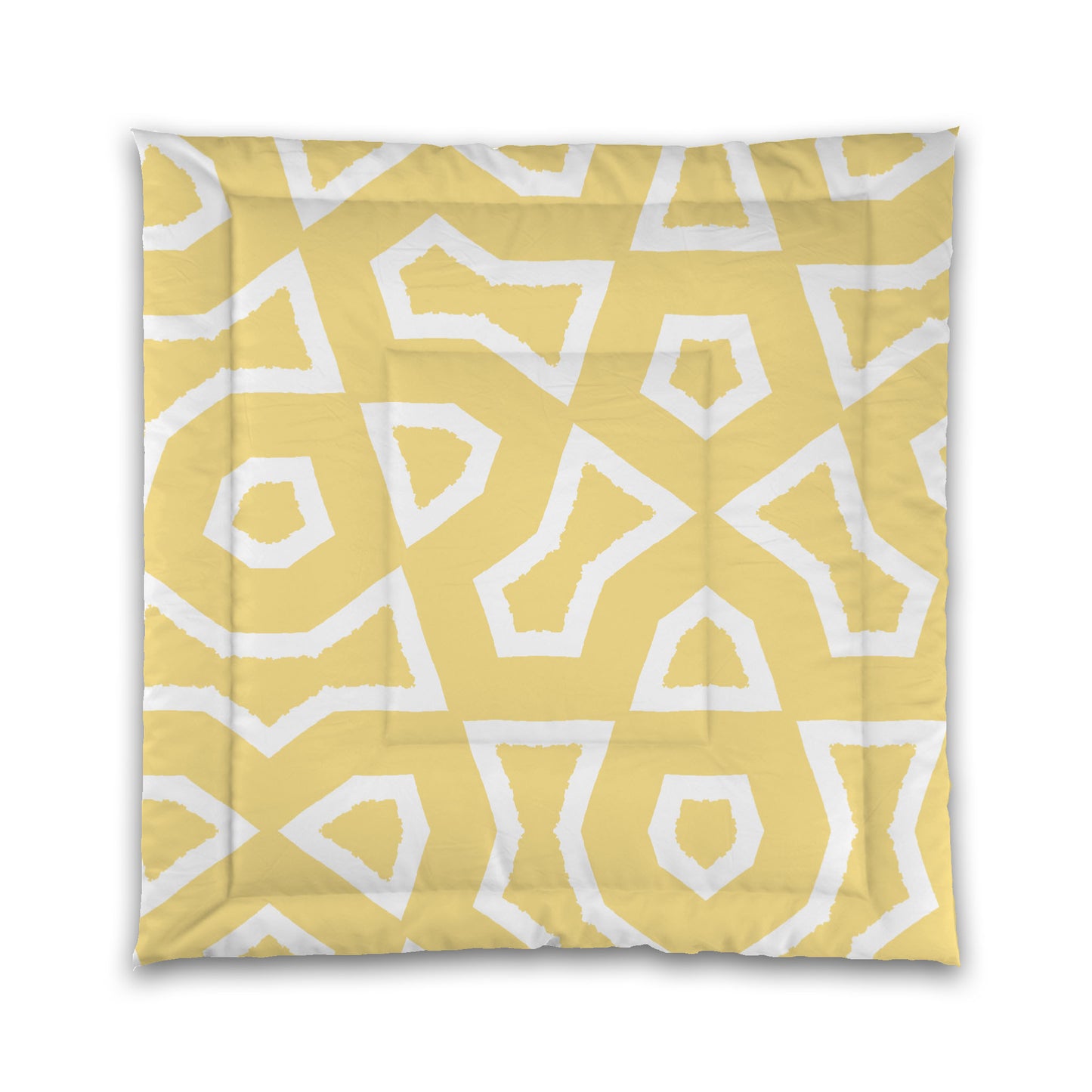 Yellow Microfiber Comforter, Bold White Graphic, King (width x length) 104 x 88 inches / 264 x 224 cm