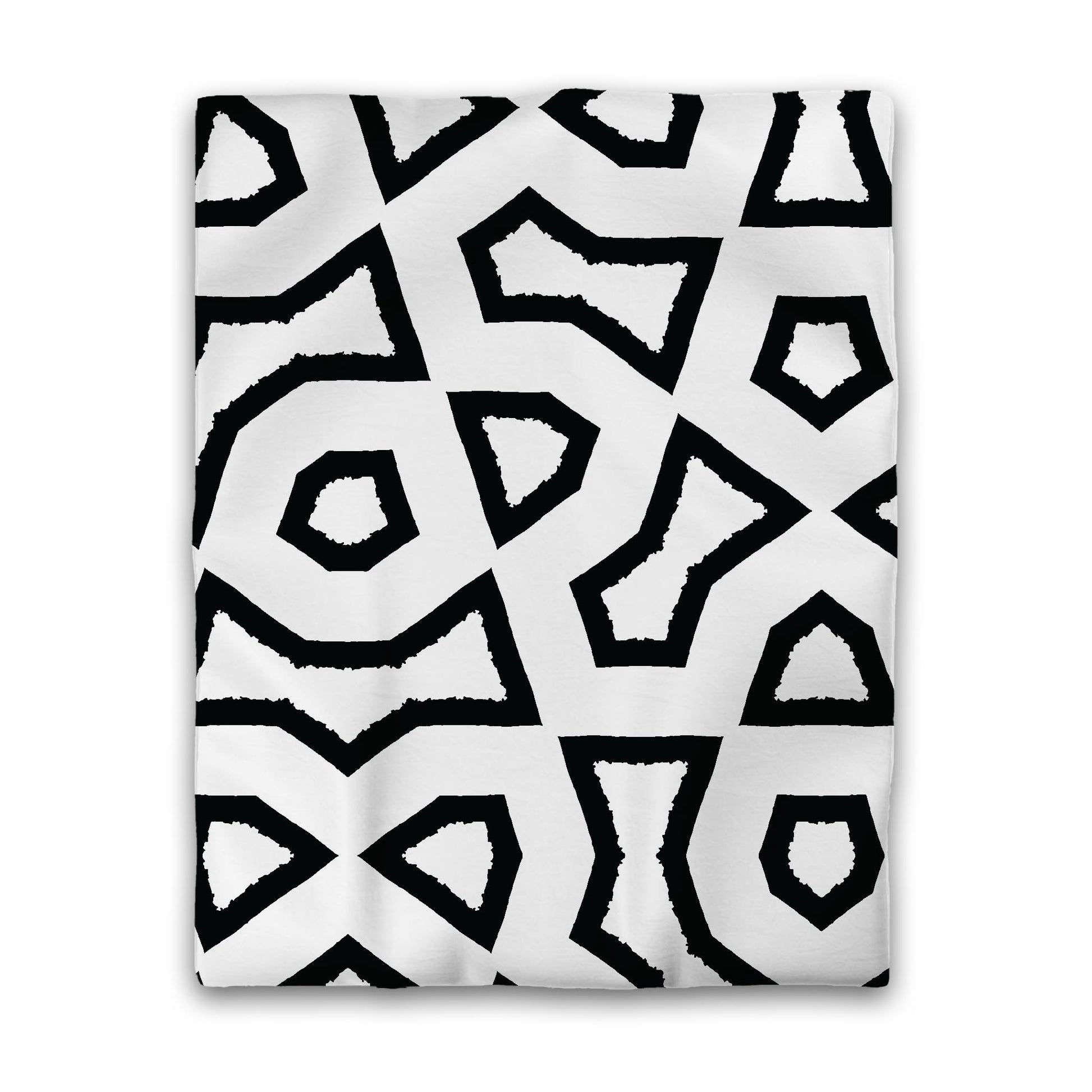 Off-White Cotton Sateen Duvet Cover, Bold Black Graphic, Twin (width x length) 70 x 90 inches / 178 x 229 cm