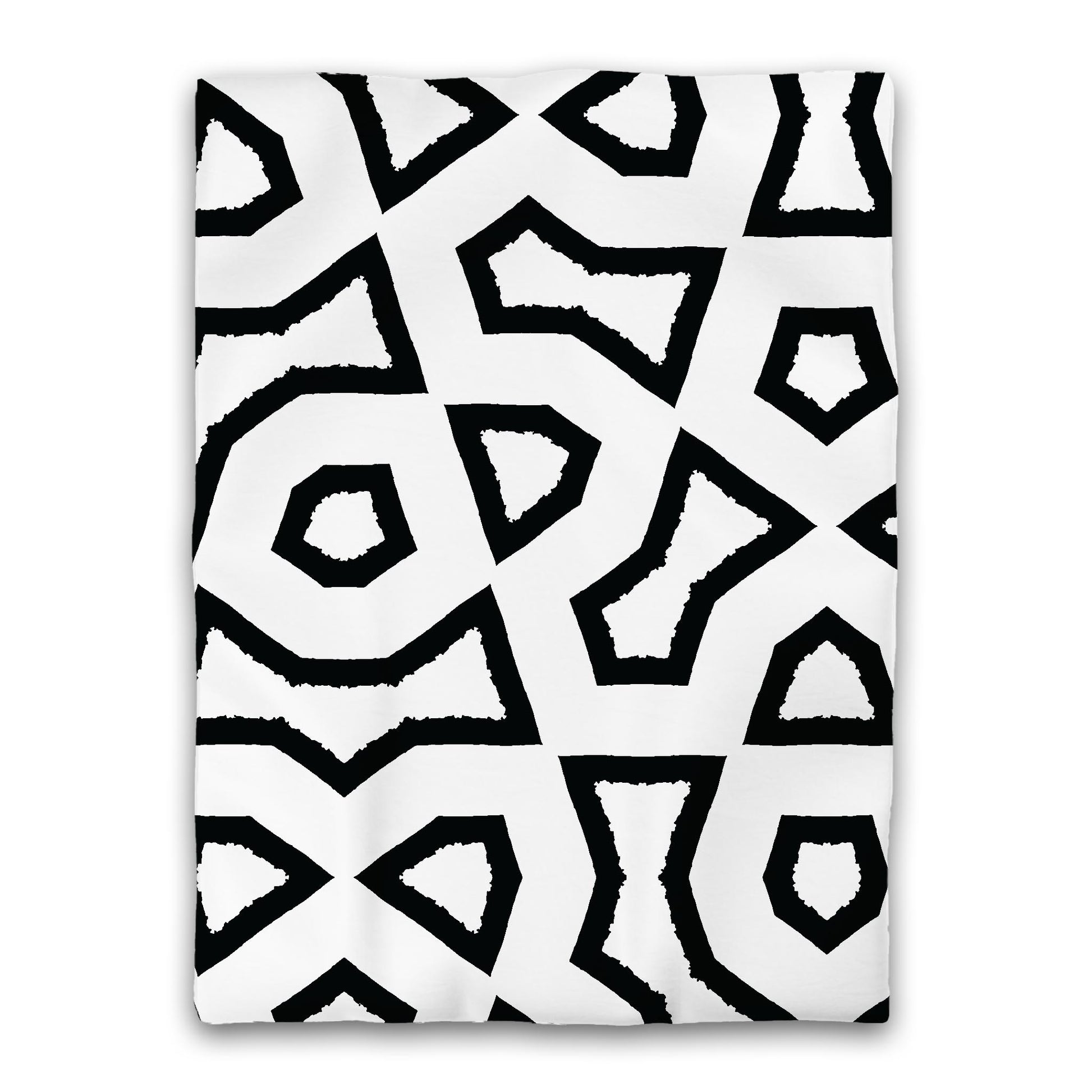 White Microfiber Duvet Cover, Bold Black Graphic, Twin XL (width x length) 68 x 92 inches /  173 x 234 cm