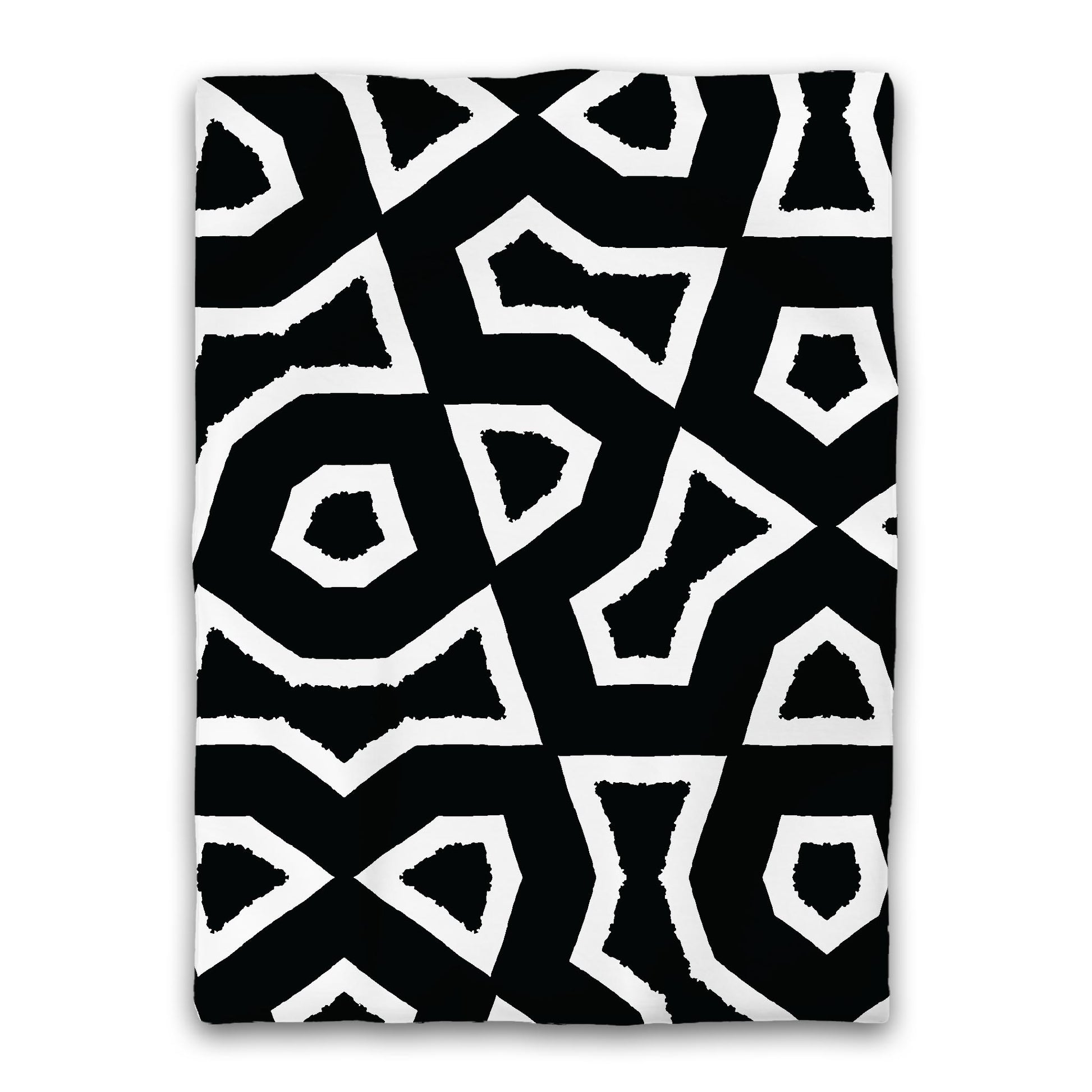 Black Microfiber Duvet Cover, Bold White Graphic, Twin XL (width x length) 68 x 92 inches /  173 x 234 cm