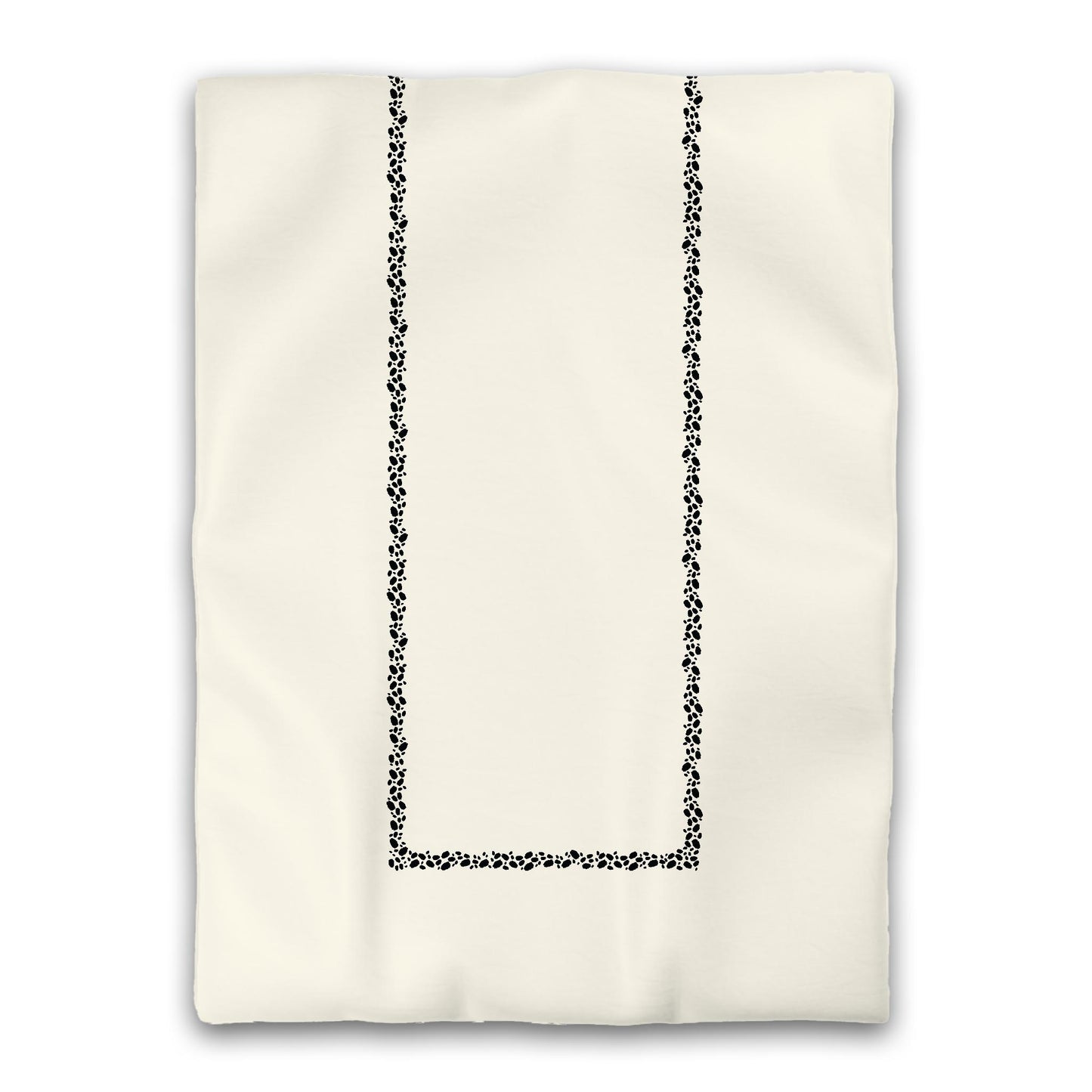 Pale Cream Microfiber Duvet Cover, Black Hand-painted Dab Motif Print, Classic Border, Twin (width x length) 68 x 88 inches / 173 x 224 cm