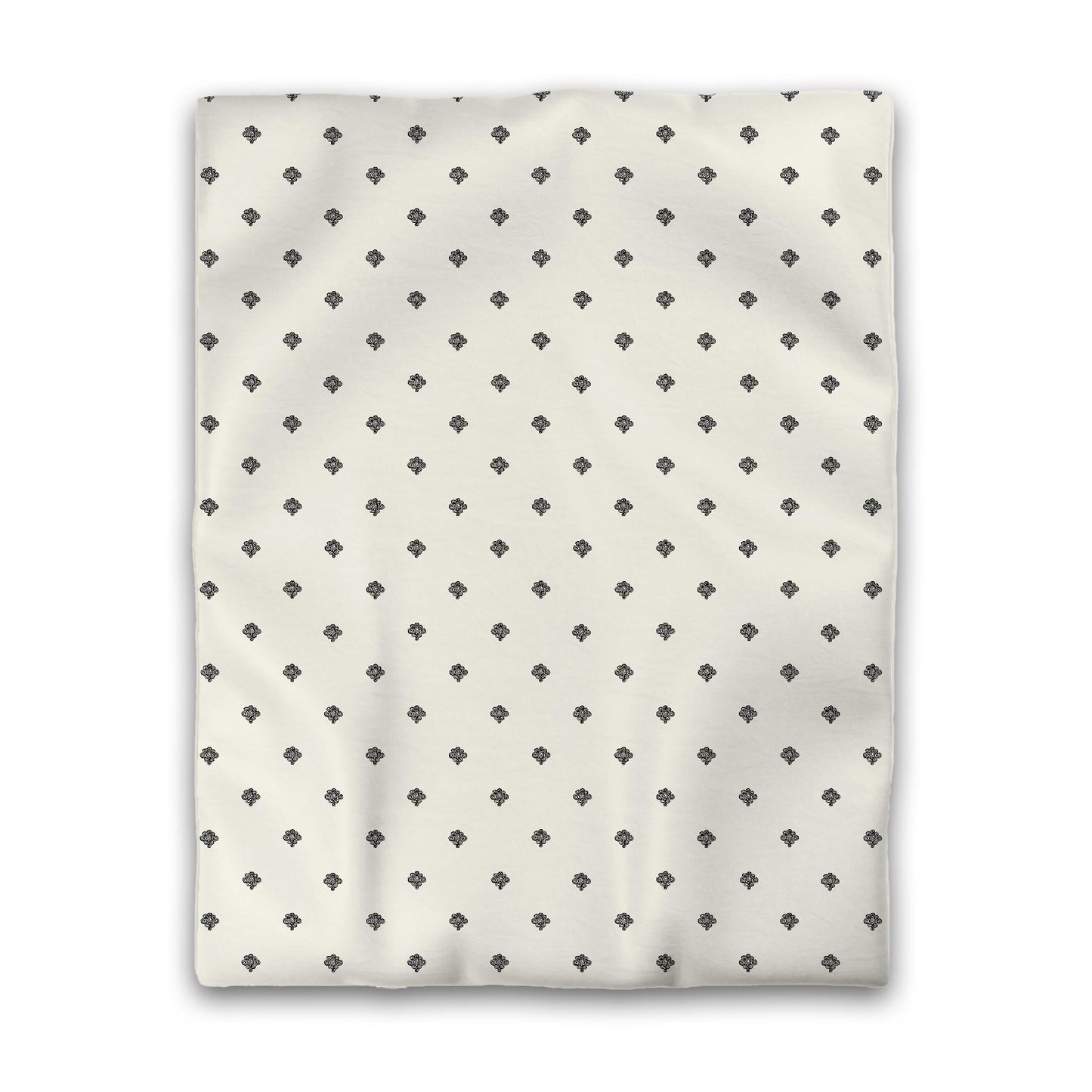 Pale Cream Microfiber Duvet Cover, Black Hand-painted Swizzle Motif Print | MFDU-1013-171