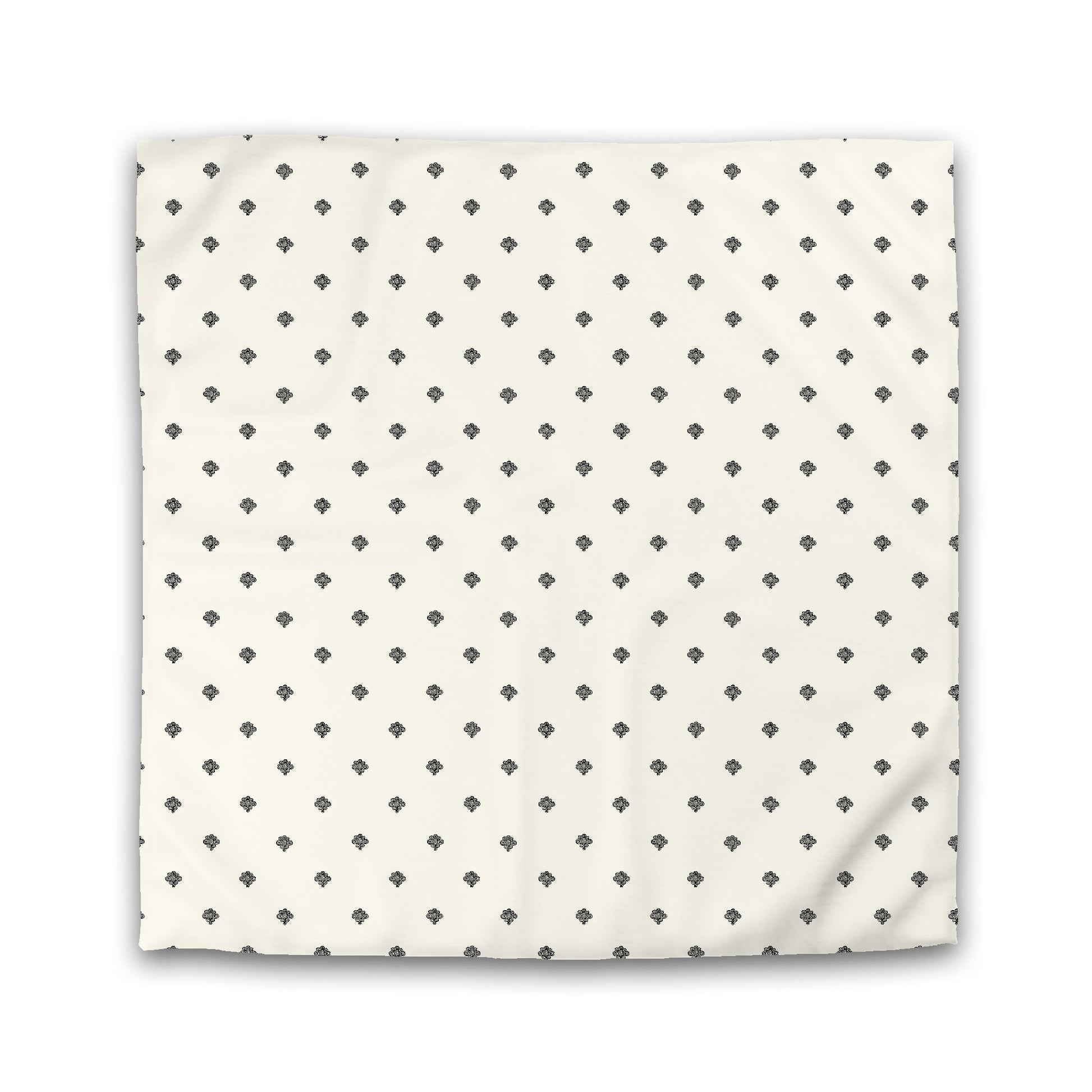 Pale Cream Microfiber Duvet Cover, Black Swirl Print | Queen - 88 x 88 inches