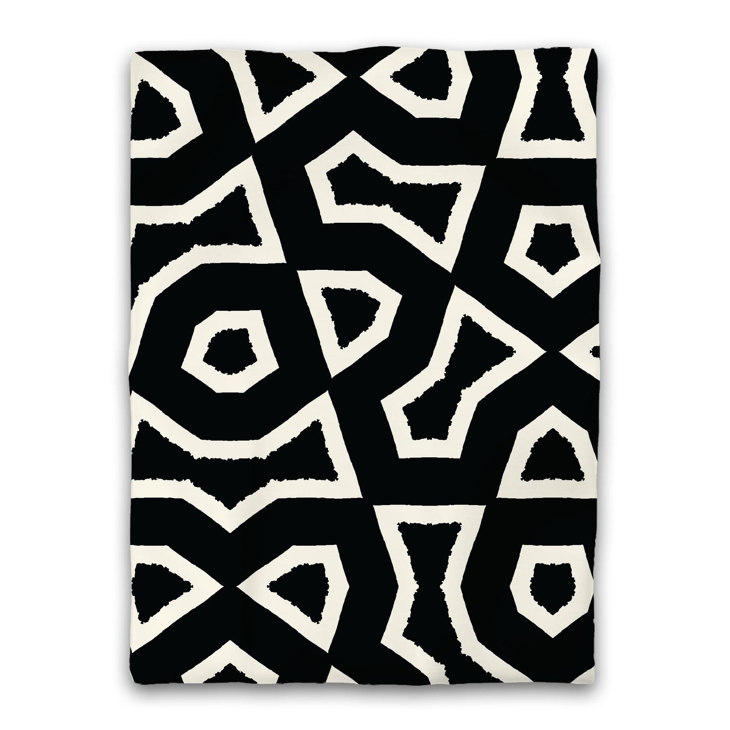 Black Microfiber Duvet Cover, Bold Pale Cream Graphic, Twin (width x length) 68 x 88 inches / 173 x 224 cm