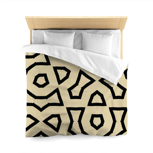 Desert Sand Microfiber Duvet Cover, Bold Black Graphic, Queen (width x length) 88 x 88 inches / 224 x 224 cm
