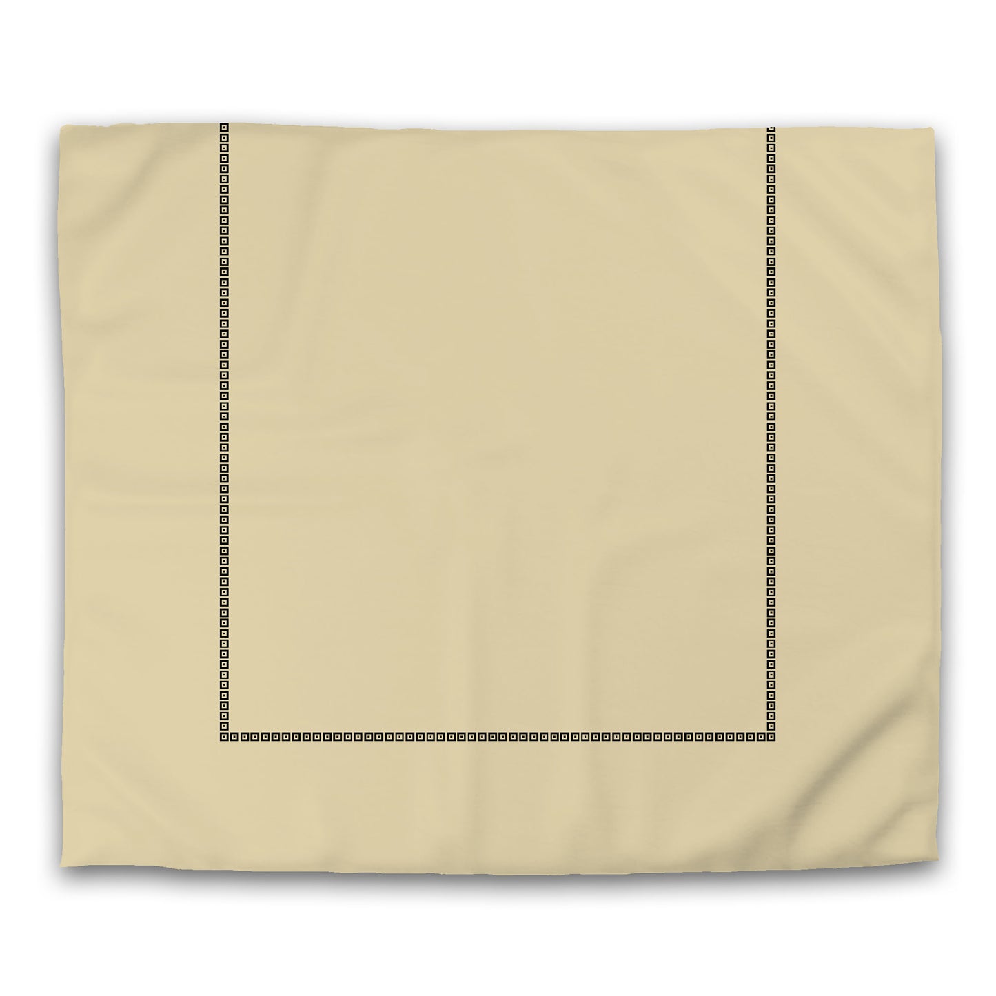 Desert Sand Microfiber Duvet Cover, Black Repeating Square Motif Print, Classic Border, King (width x length) 104 x 88 inches / 264 x 224 cm