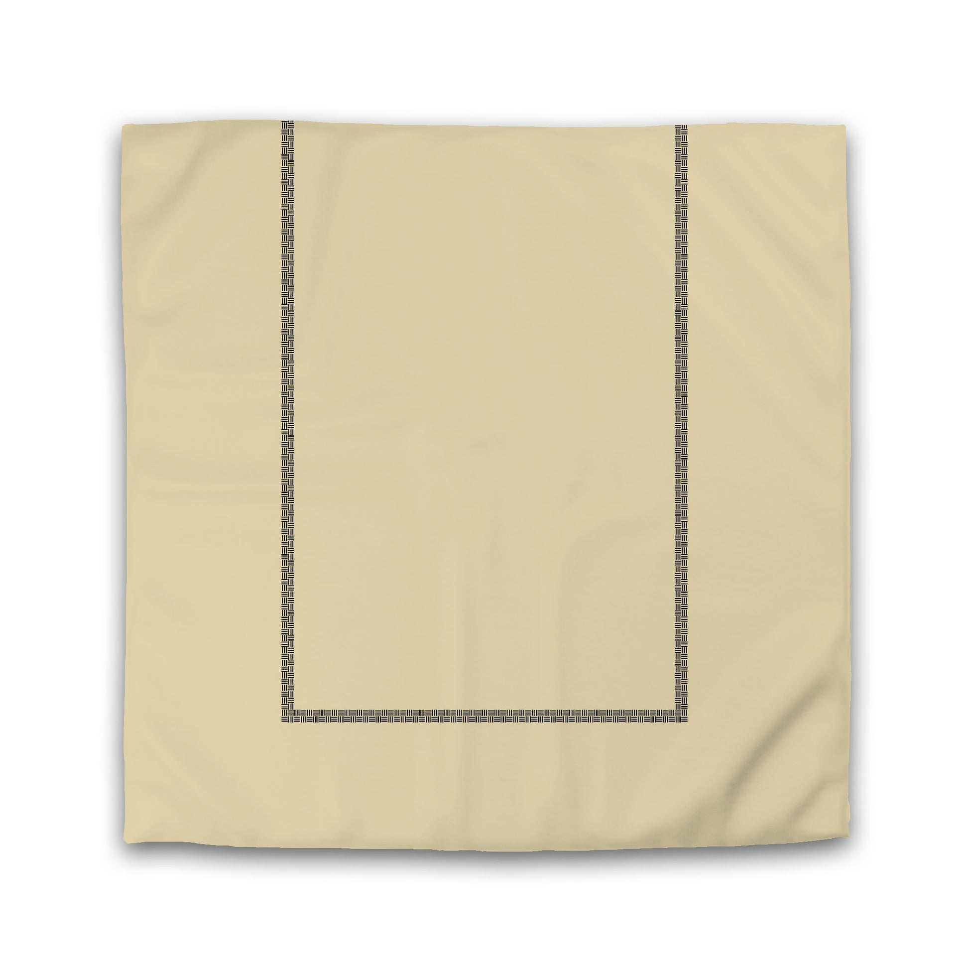 Tan Microfiber Duvet Cover, Black Wide Weave Frieze Print | Queen - 88 x 88 inches