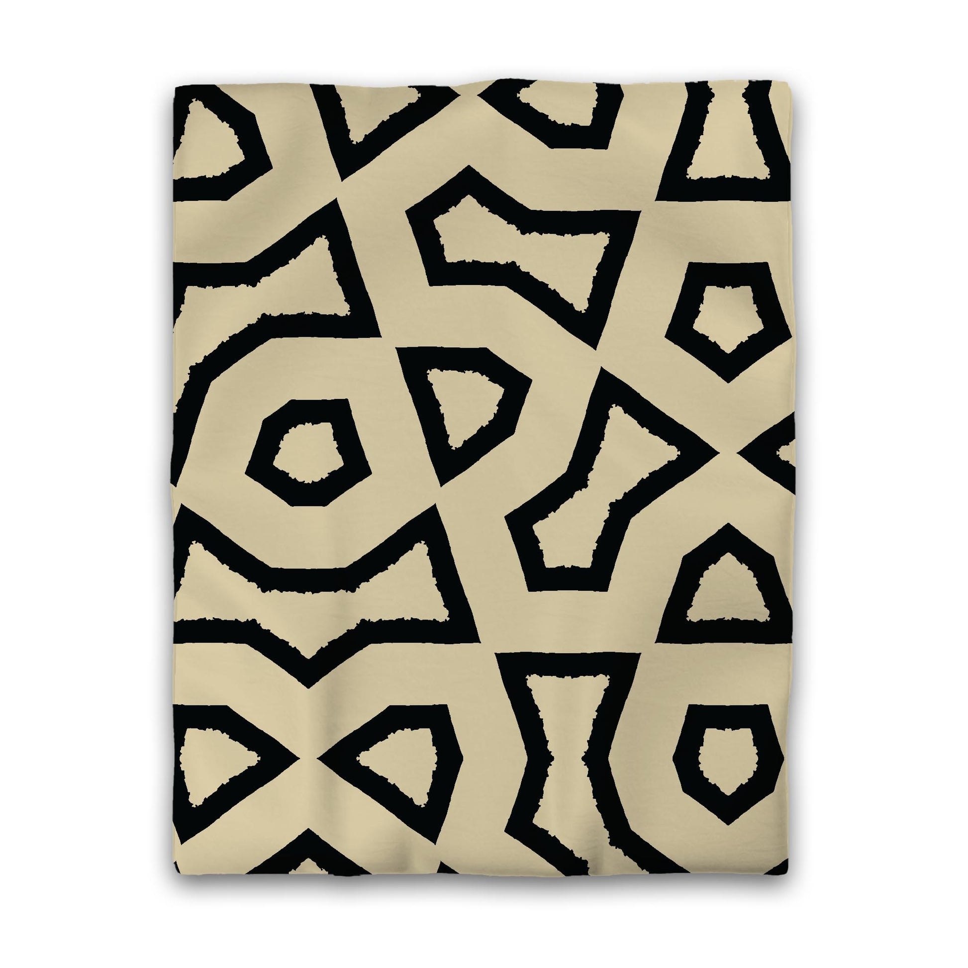 Desert Sand Cotton Sateen Duvet Cover, Bold Black Graphic, Twin (width x length) 70 x 90 inches / 178 x 229 cm