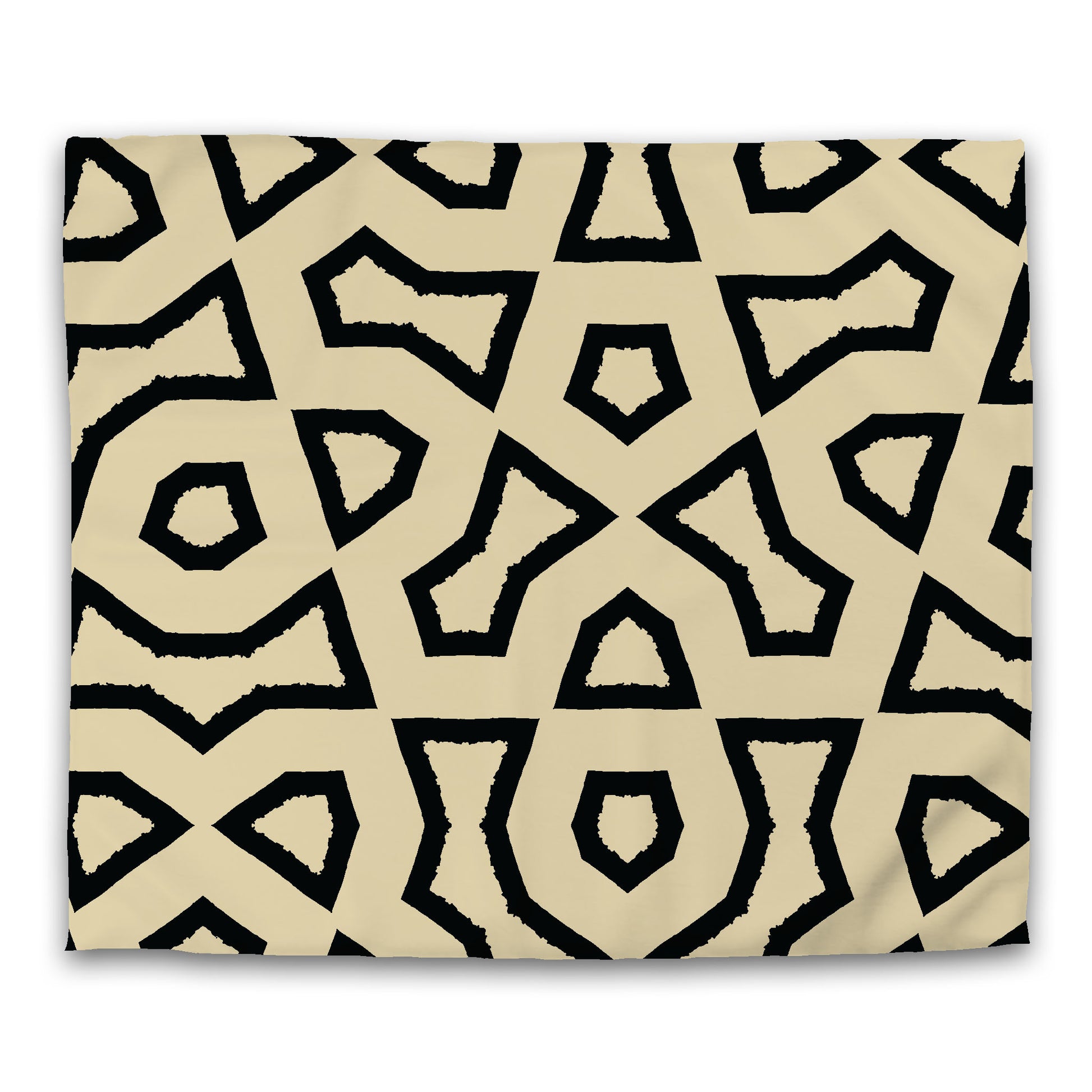 Desert Sand Cotton Sateen Duvet Cover, Bold Black Graphic, King (width x length) 106 x 92 inches / 269 x  234 cm