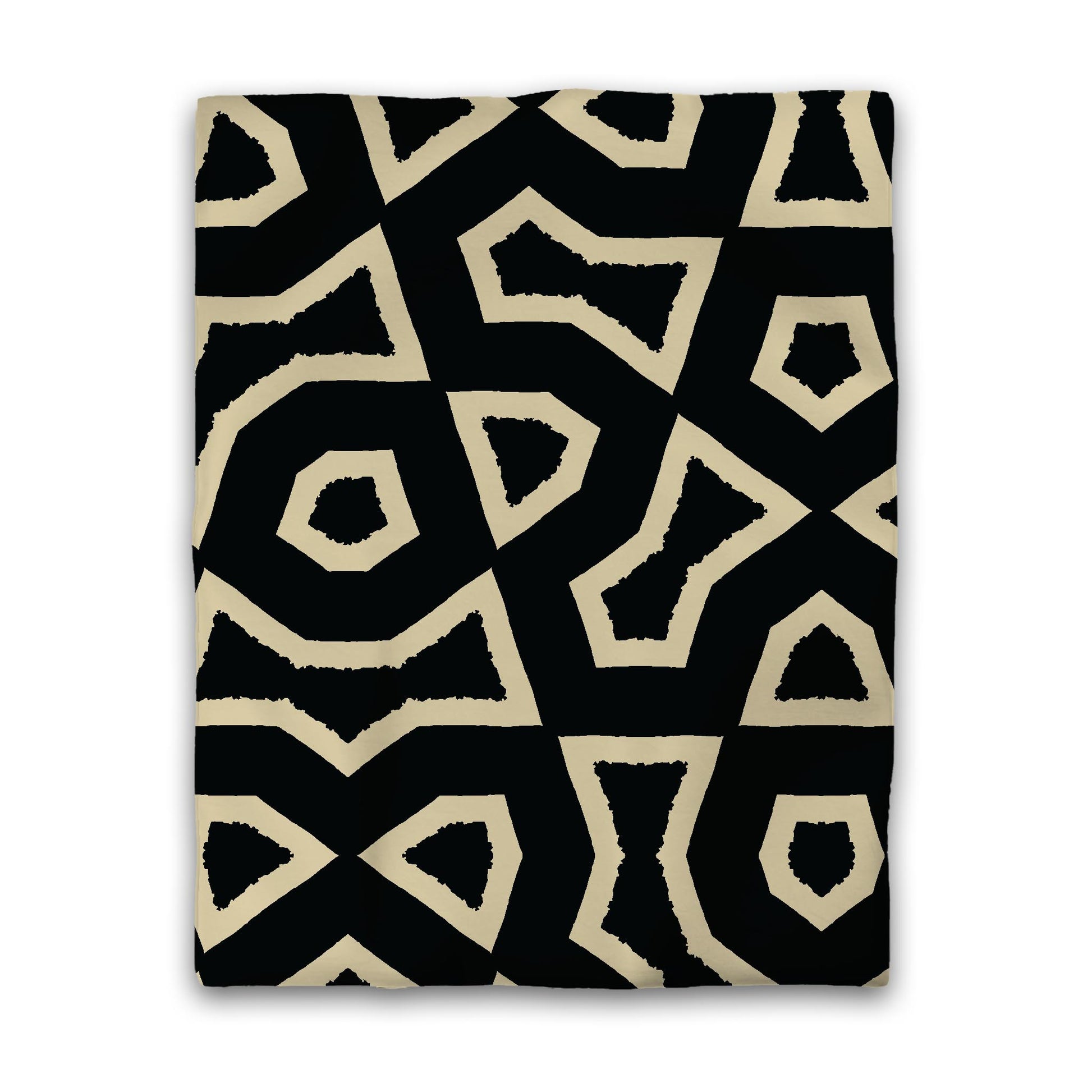 Black Cotton Sateen Duvet Cover, Bold Desert Sand Graphic, Twin (width x length) 70 x 90 inches / 178 x 229 cm