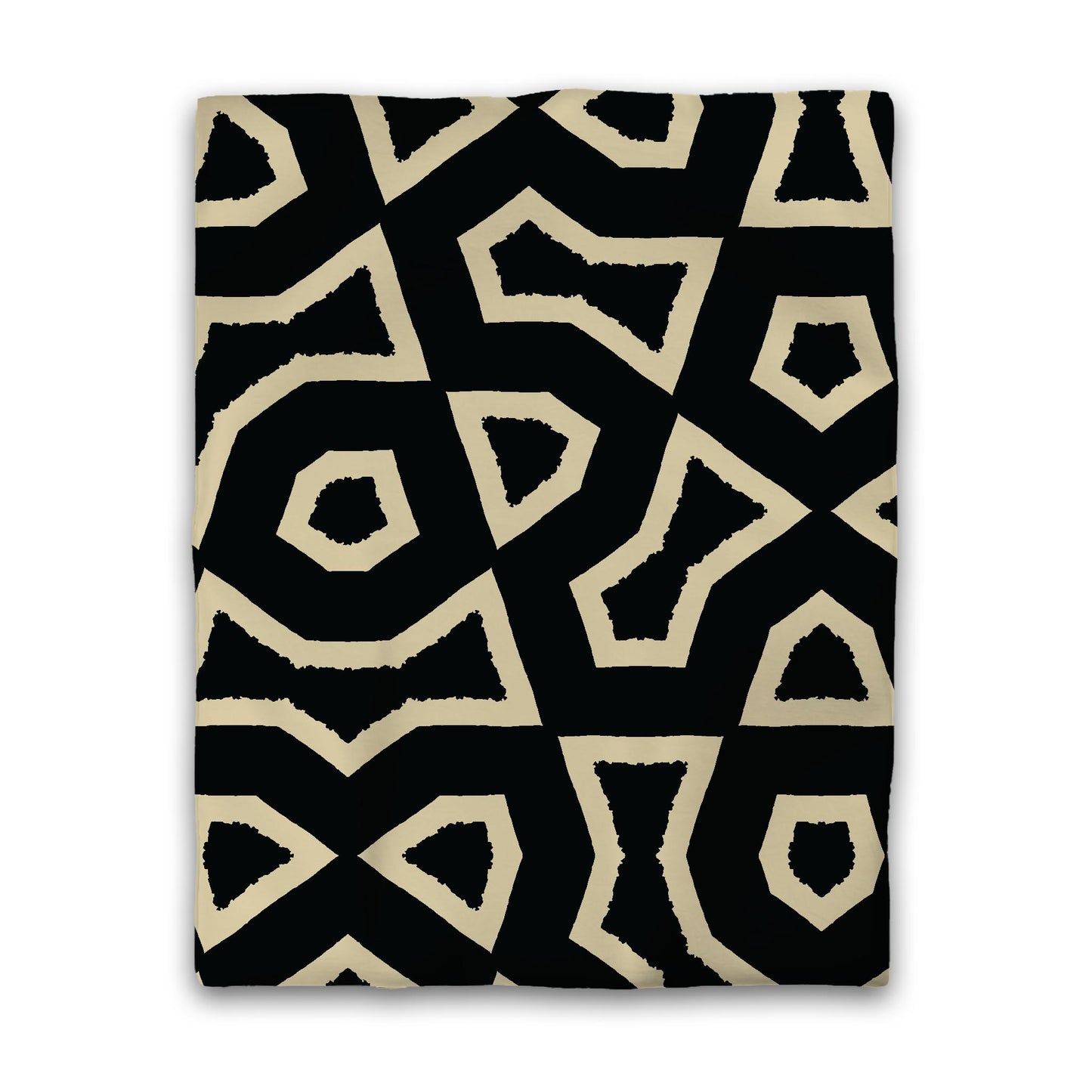 Black Microfiber Duvet Cover, Bold Tan Graphic | MFDU-1014-392