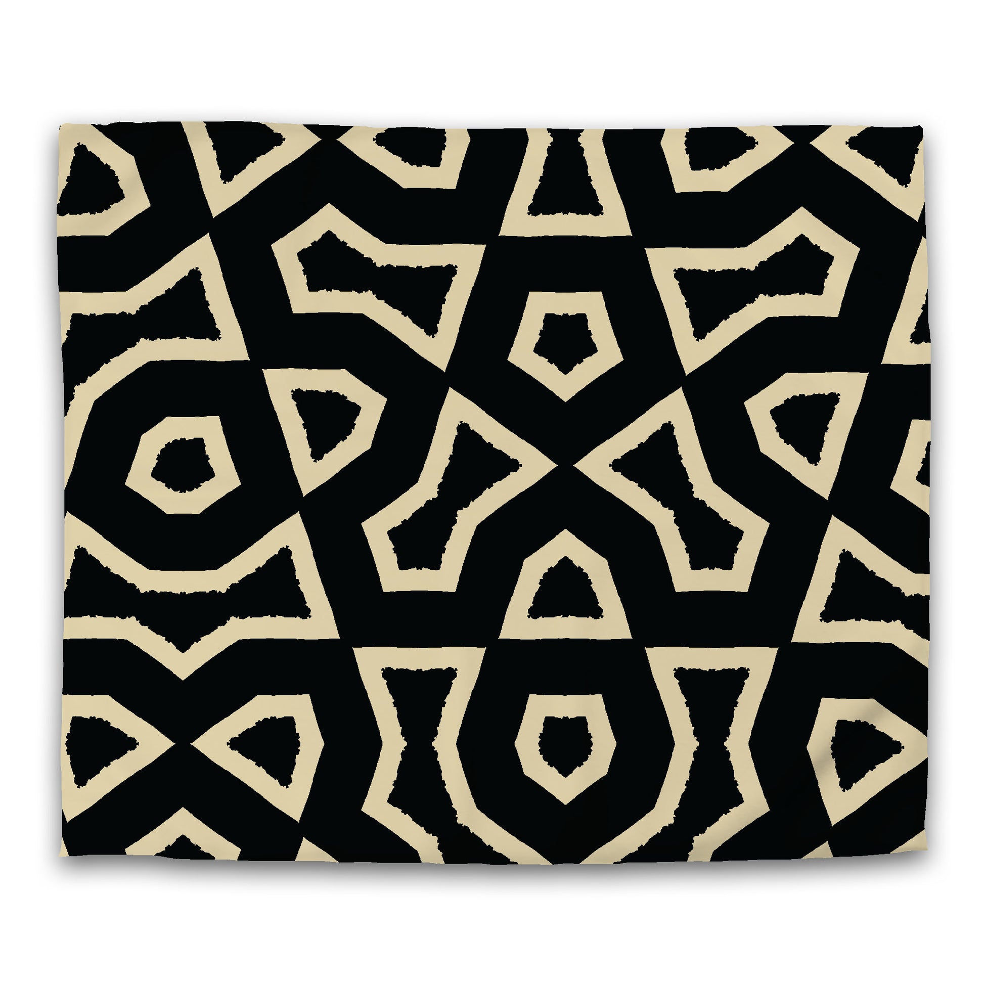Black Cotton Sateen Duvet Cover, Bold Desert Sand Graphic, King (width x length) 106 x 92 inches / 269 x  234 cm