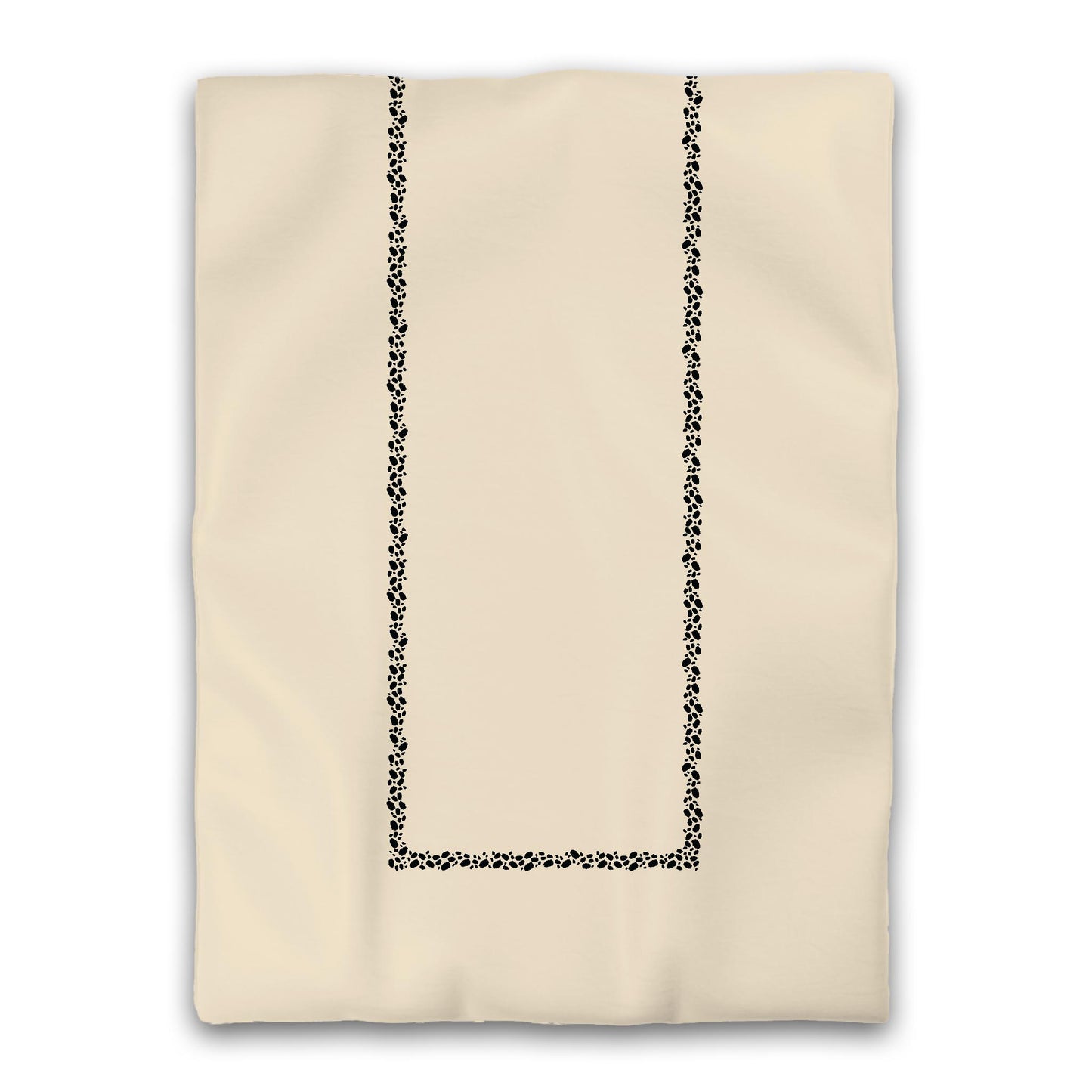 Beige Microfiber Duvet Cover, Black Hand-painted Dab Motif Print, Classic Border, Twin (width x length) 68 x 88 inches / 173 x 224 cm