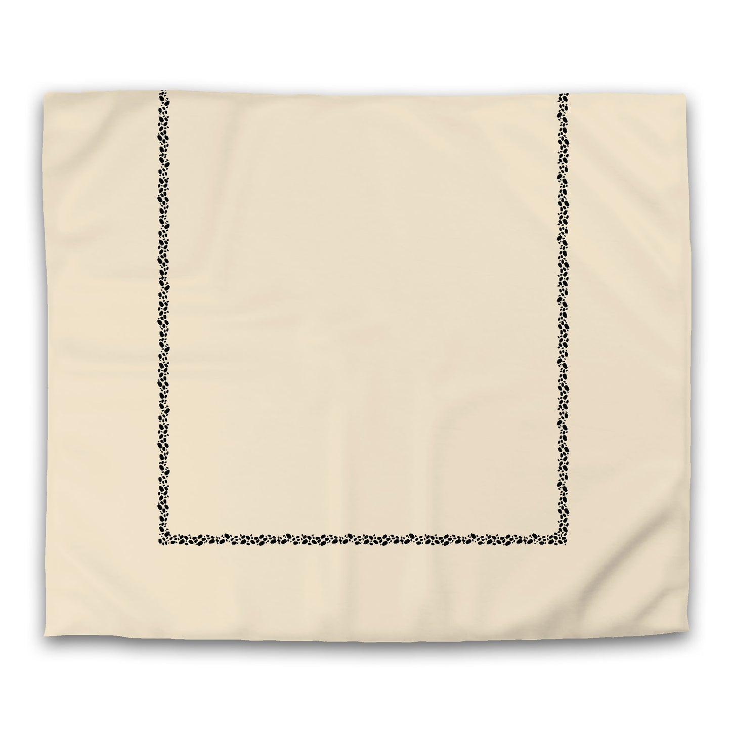 Beige Microfiber Duvet Cover, Black Hand-painted Dab Motif Print, Classic Border, King (width x length) 104 x 88 inches / 264 x 224 cm