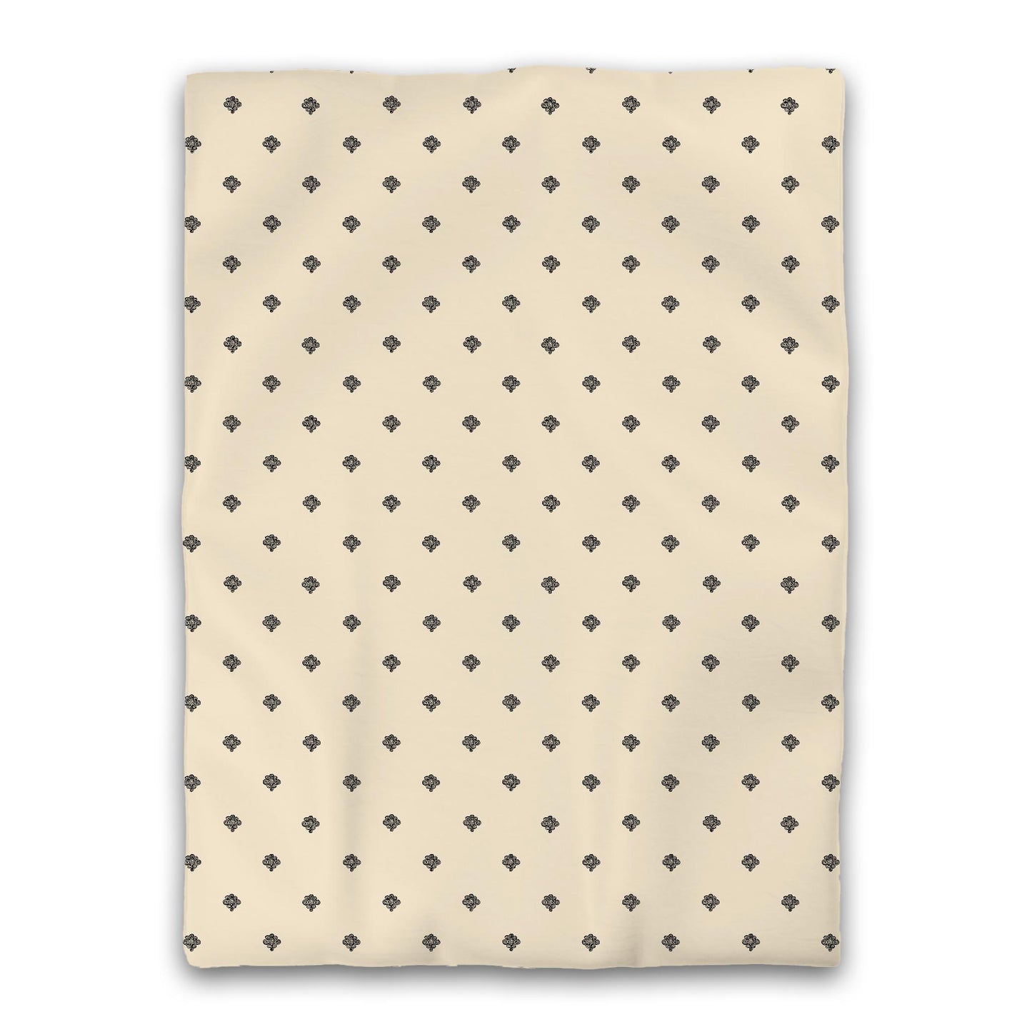Beige Microfiber Duvet Cover, Black Hand-painted Swizzle Motif Print, Twin (width x length) 68 x 88 inches / 173 x 224 cm