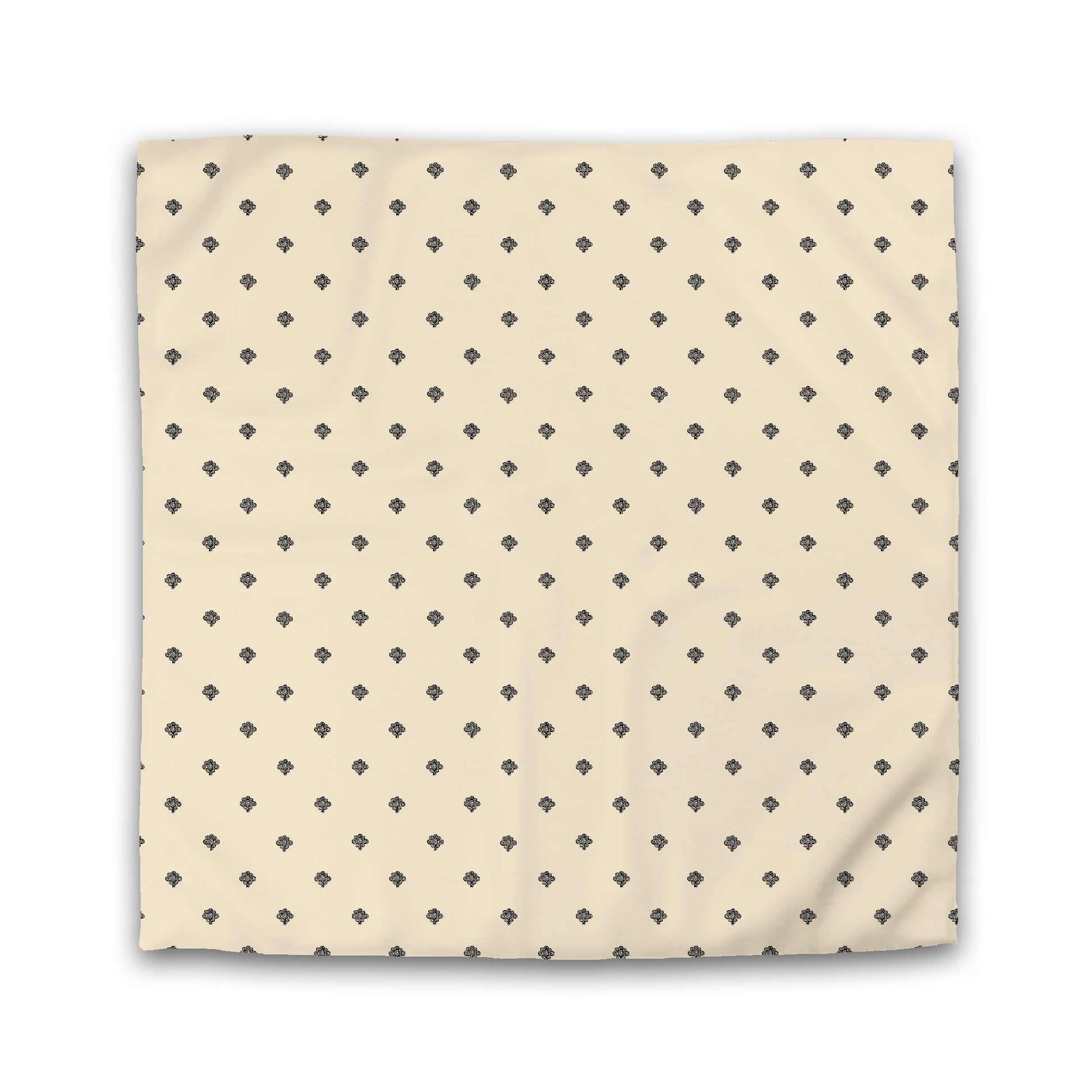 Beige Microfiber Duvet Cover, Black Swirl Print | Queen - 88 x 88 inches