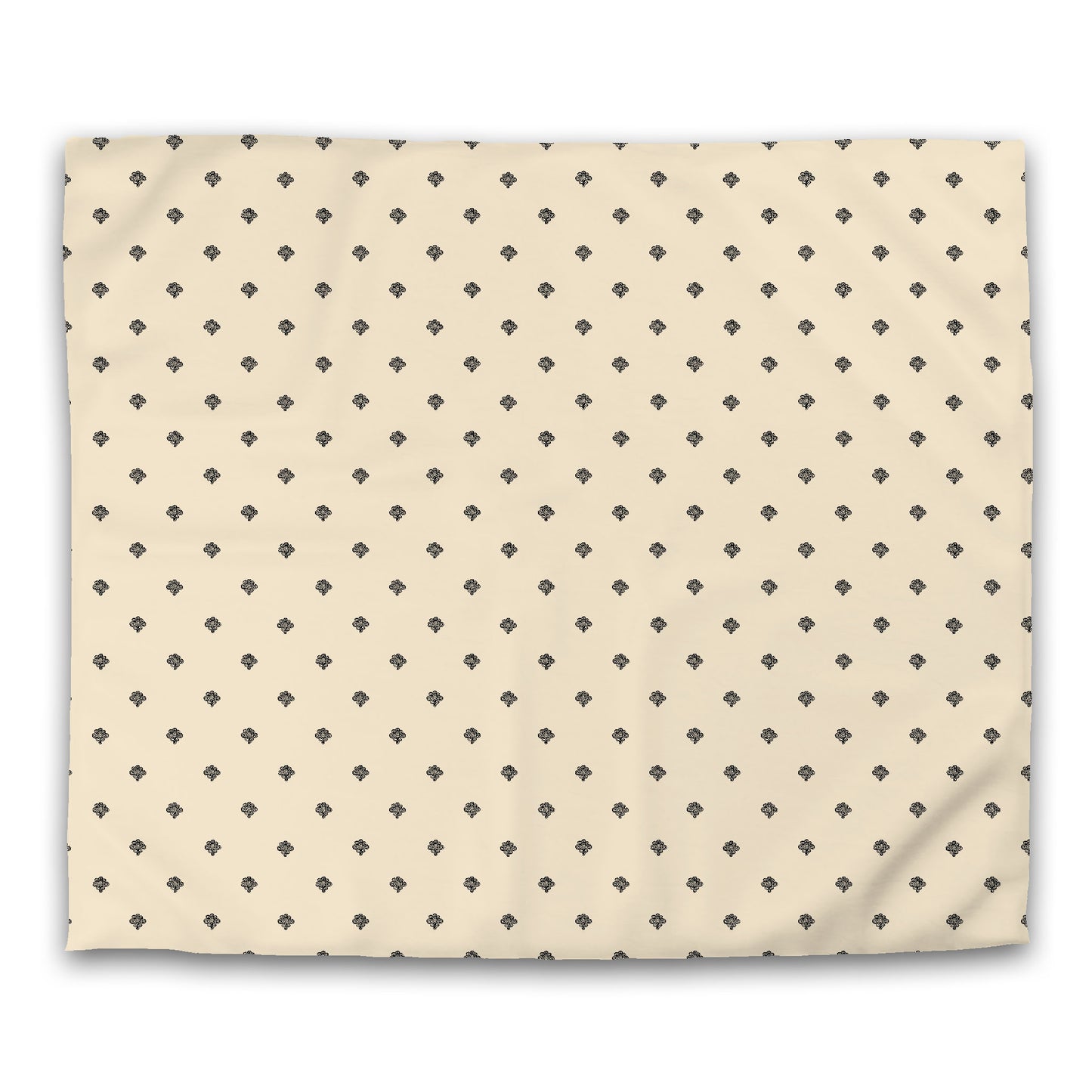 Beige Microfiber Duvet Cover, Black Hand-painted Swizzle Motif Print, King (width x length) 104 x 88 inches / 264 x 224 cm