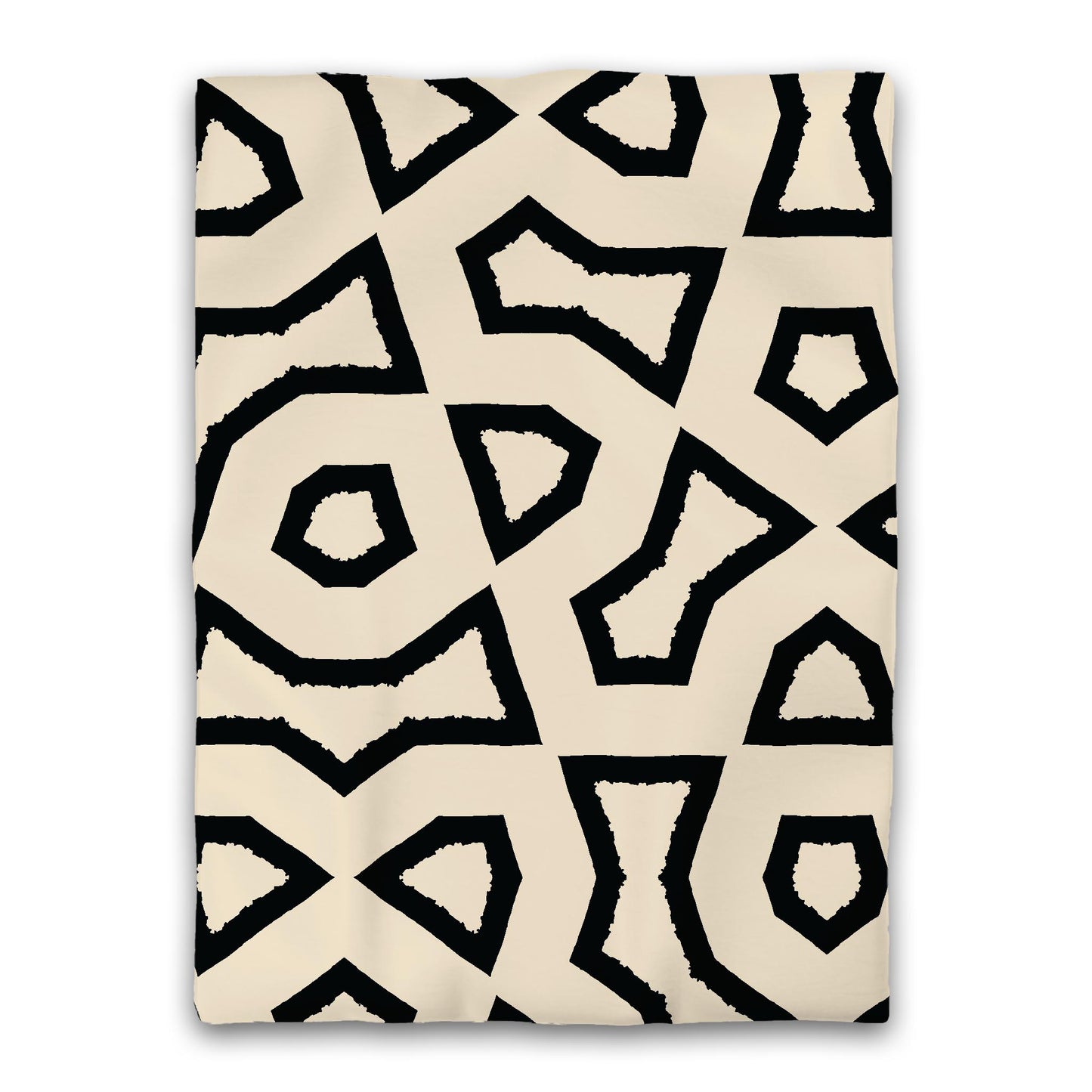 Beige Microfiber Duvet Cover, Bold Black Graphic, Twin (width x length) 68 x 88 inches / 173 x 224 cm