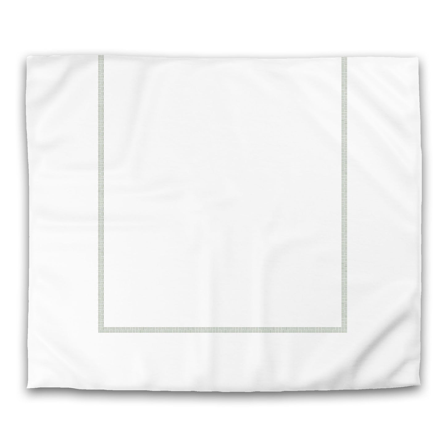 White Microfiber Duvet Cover, Green Double Weave Motif Print, Classic Border | MFDU-1052-143